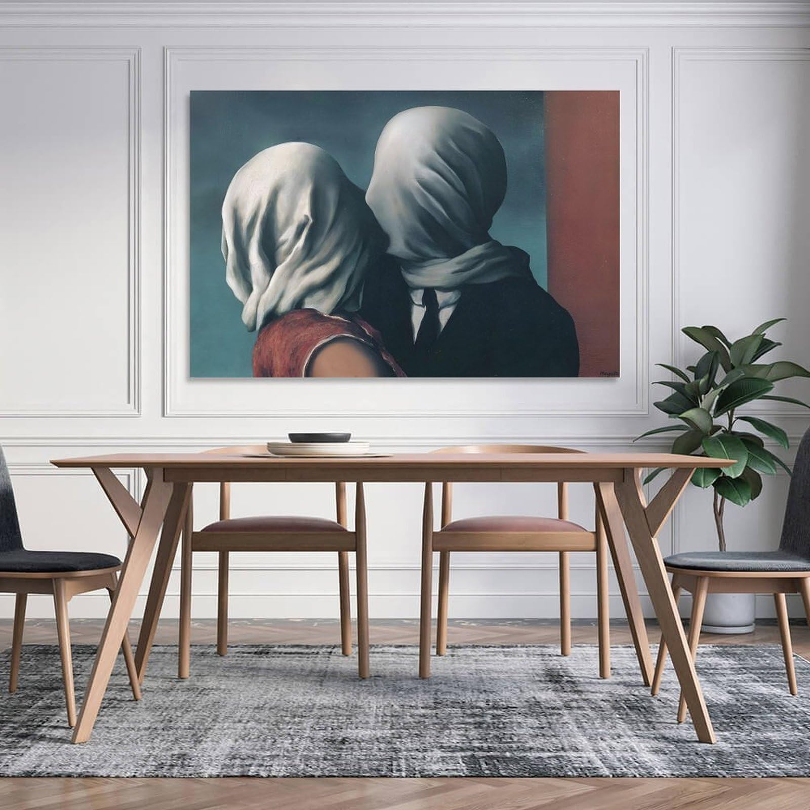 Amazon.co.jp: Rene Magritte ルネ・マグリット 《恋人たち》 ポスター