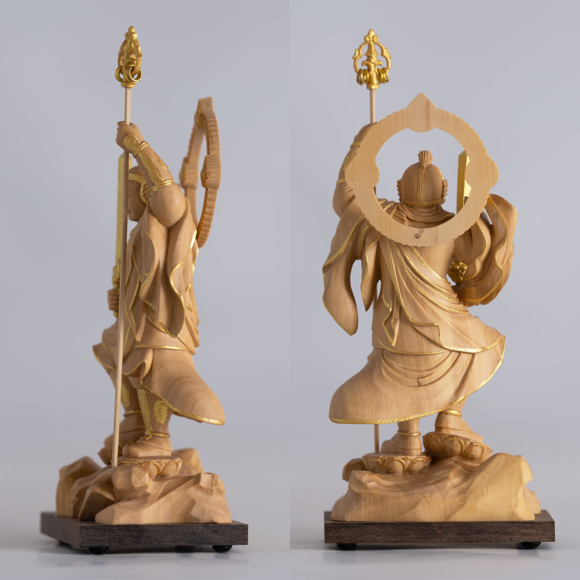 Amazon.co.jp: 極小仏 勝軍地蔵尊 14cm（木製：ツゲ 金泥仕上）＿将軍