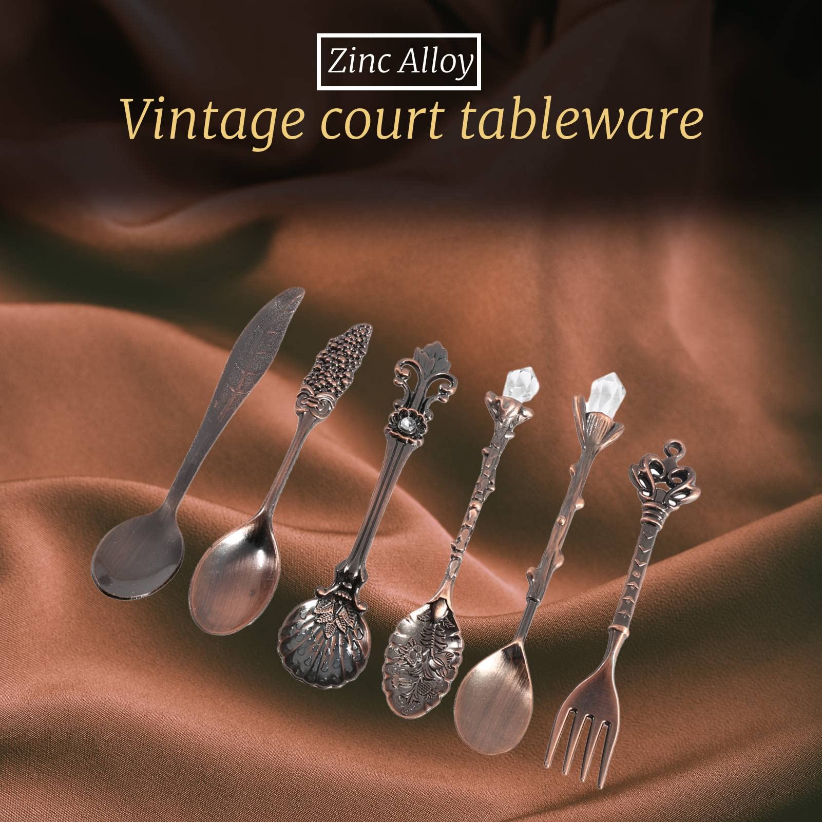 Amazon.co.jp: 絶妙なレトロなスプーンフォークセット、ロイヤル