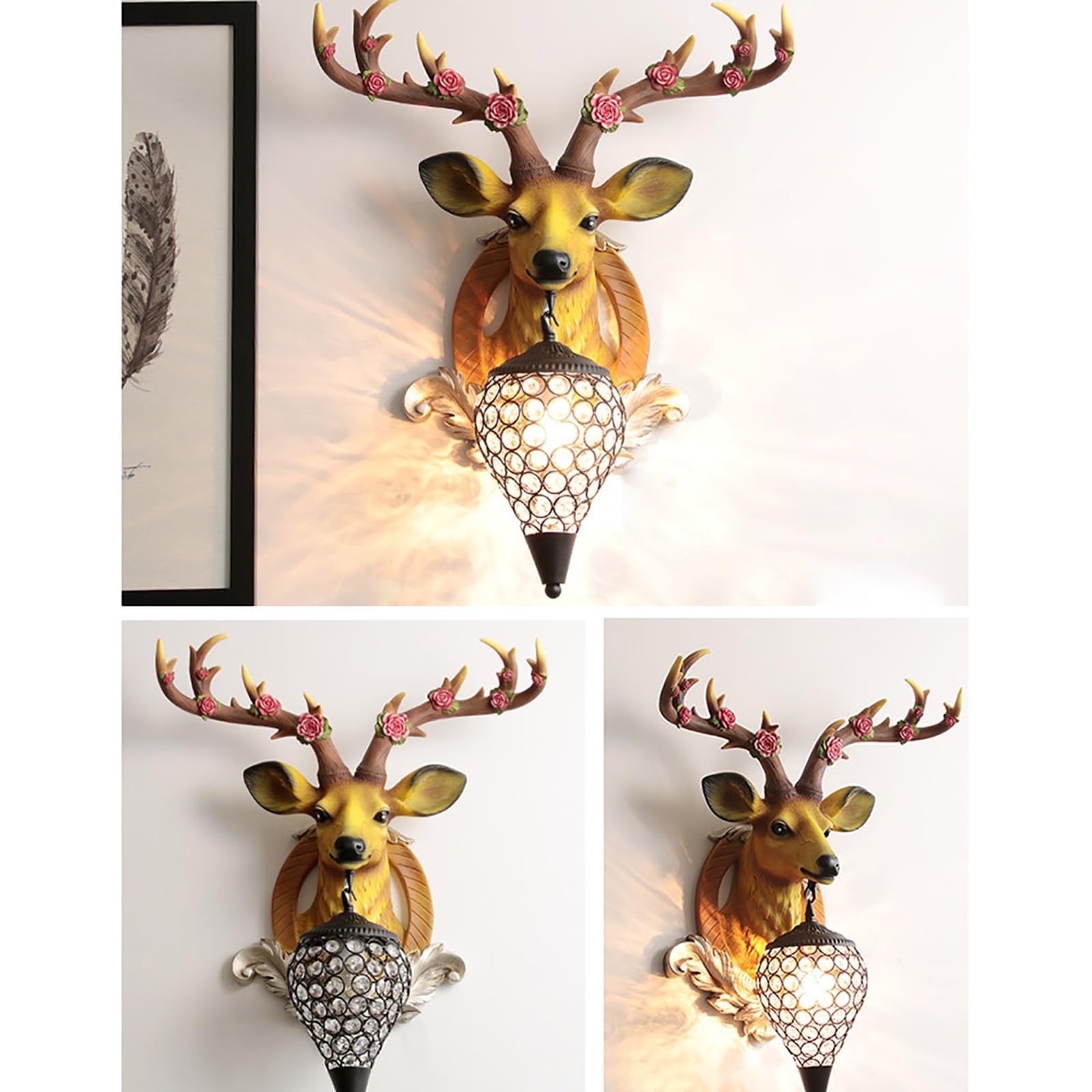 Amazon.co.jp: 部屋 壁飾り 鹿の角 鹿の頭の 壁掛けシミュレーション