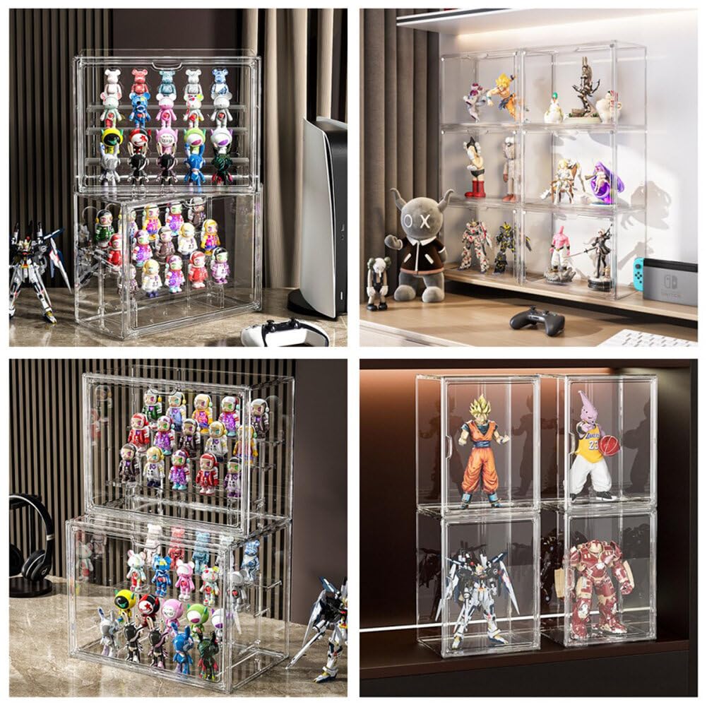 Amazon.co.jp: フィギュアケース 台座/天板透明 磁気ドア付き 前扉