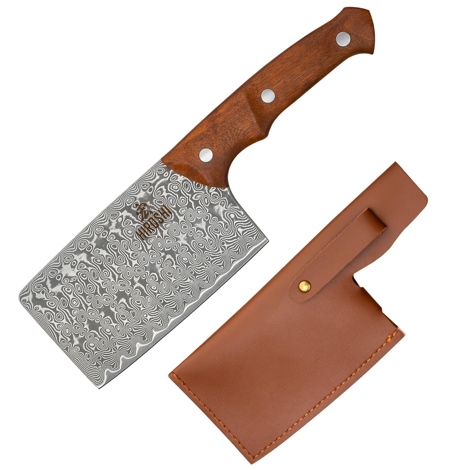 Amazon | HIROSHI ダマスカス肉切り包丁 ミニ中華包丁 よく切れる野菜