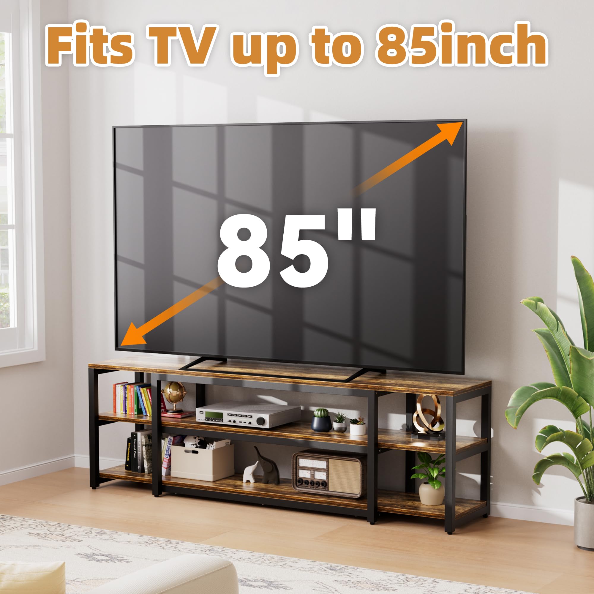 Amazon｜Aquzee 85インチ テレビ台 エンターテイメントセンター 70 75