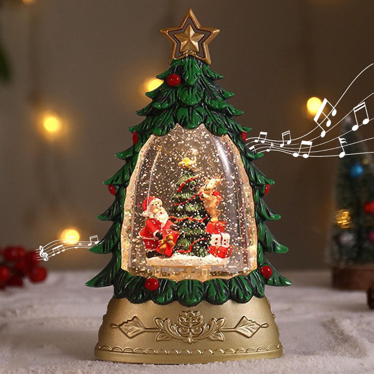 Amazon.co.jp: スノードーム クリスマスオルゴール クリスマスツリー