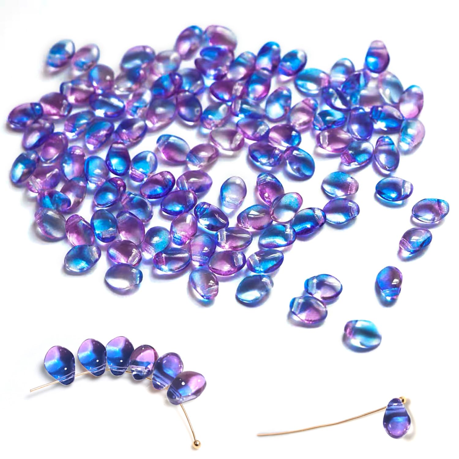 Amazon.co.jp: ガラスビーズ チェコビーズ ガラスの水滴の装飾品 【50