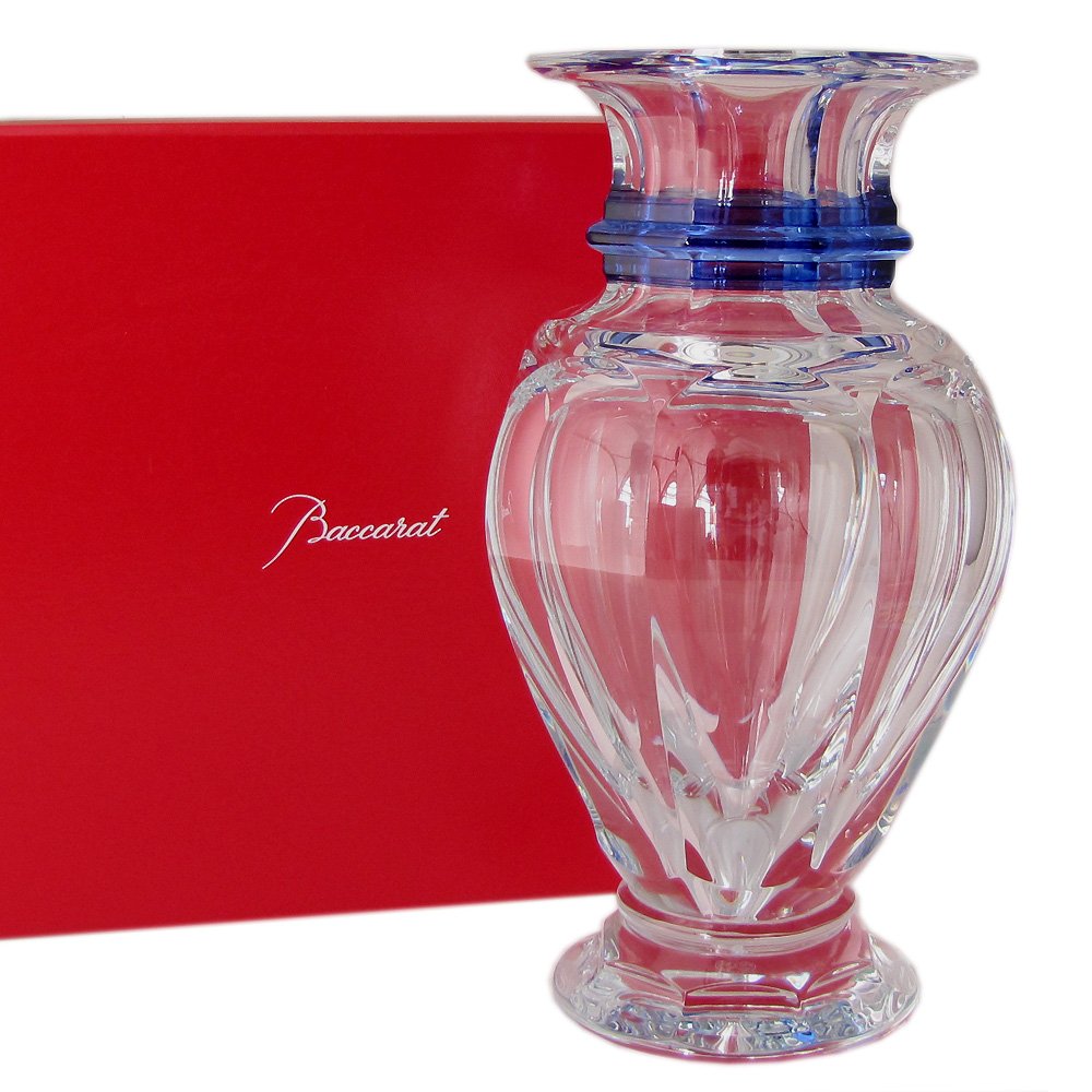 Amazon.co.jp: バカラ ベース 花瓶 アルクール バラスター ブルー 32cm