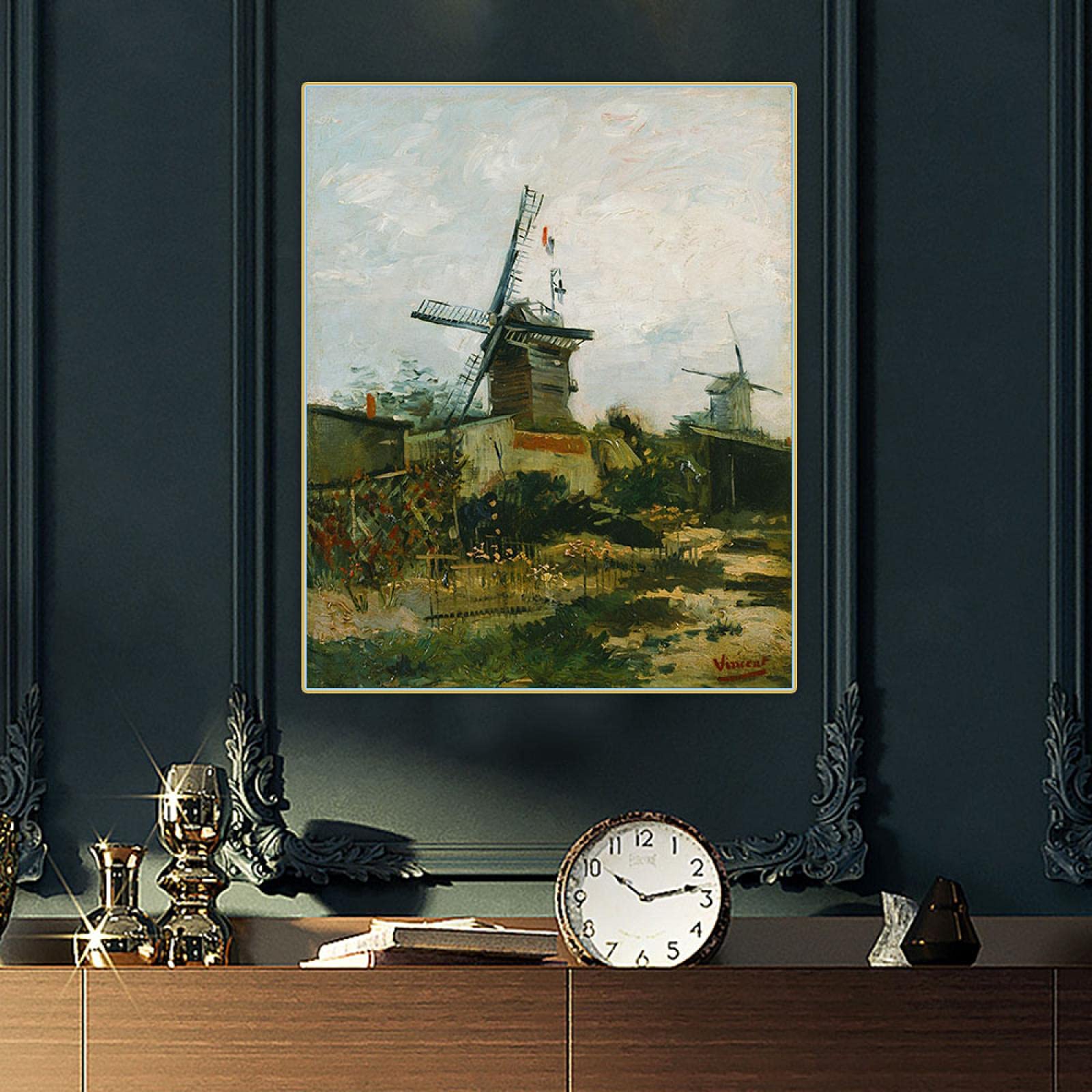 Amazon.co.jp: ゴッホ《モンマルトルの風車、1886》キャンバス絵画