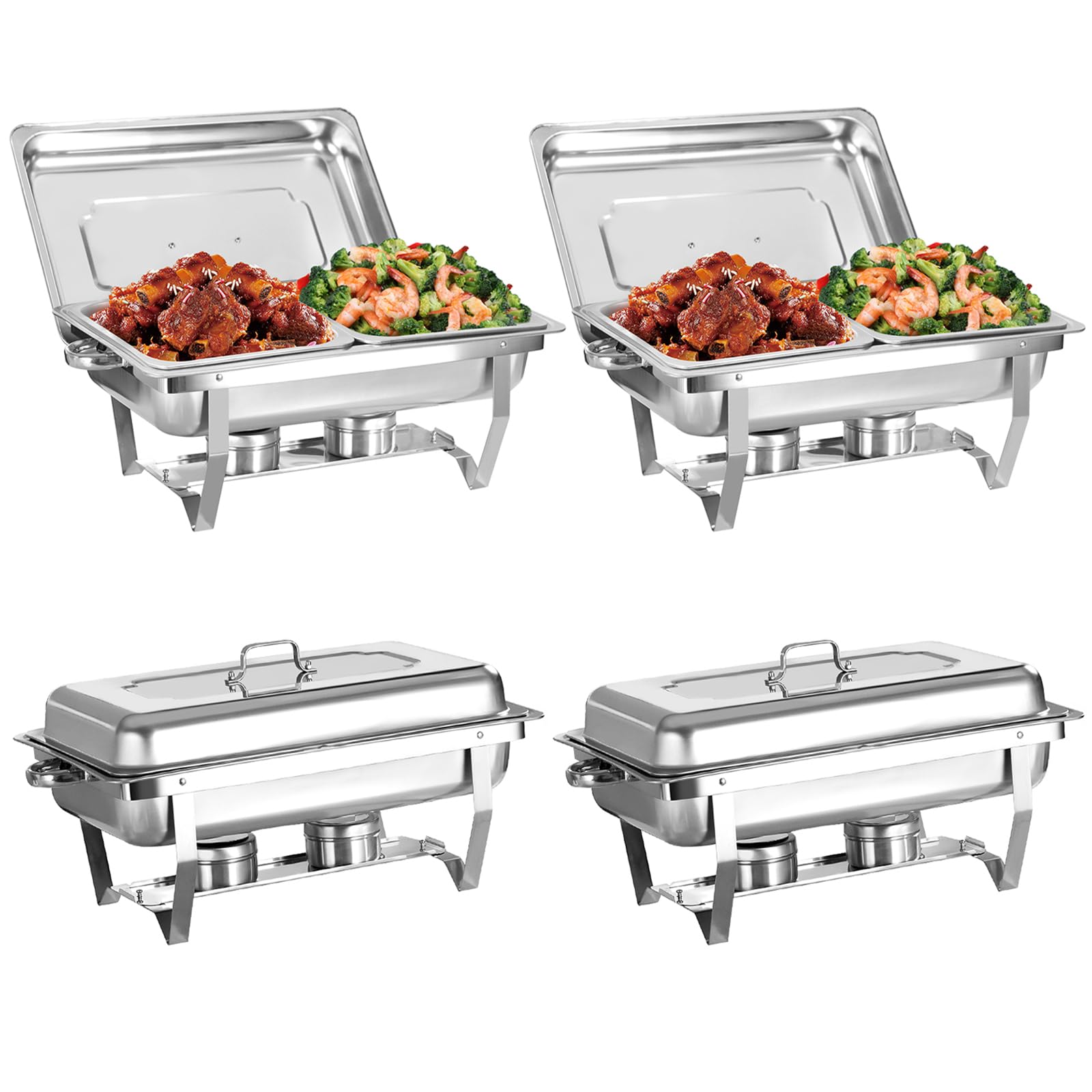 Amazon.co.jp: PRIJESSE シルバー ビュッフェ用皿 8クォート 4パック