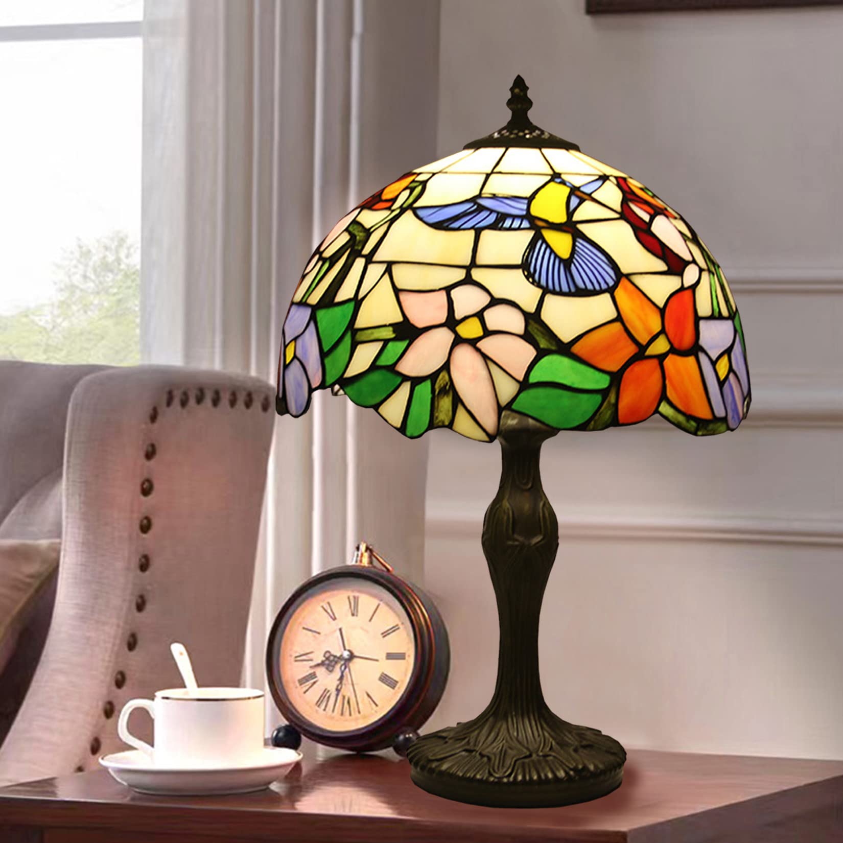 Amazon.co.jp : ティファニーランプ、ステンドグラスランプ、ハチドリ