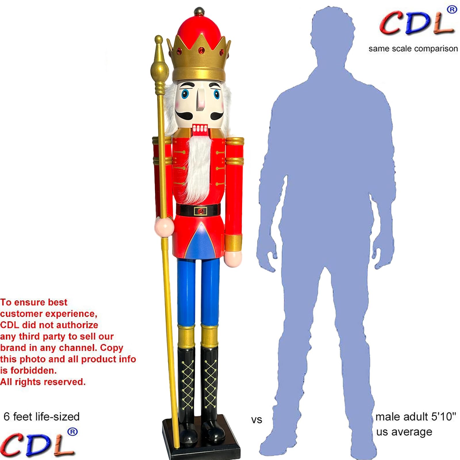 Amazon.co.jp: くるみ割り人形 木製 巨大サイズ 6 feet : おもちゃ