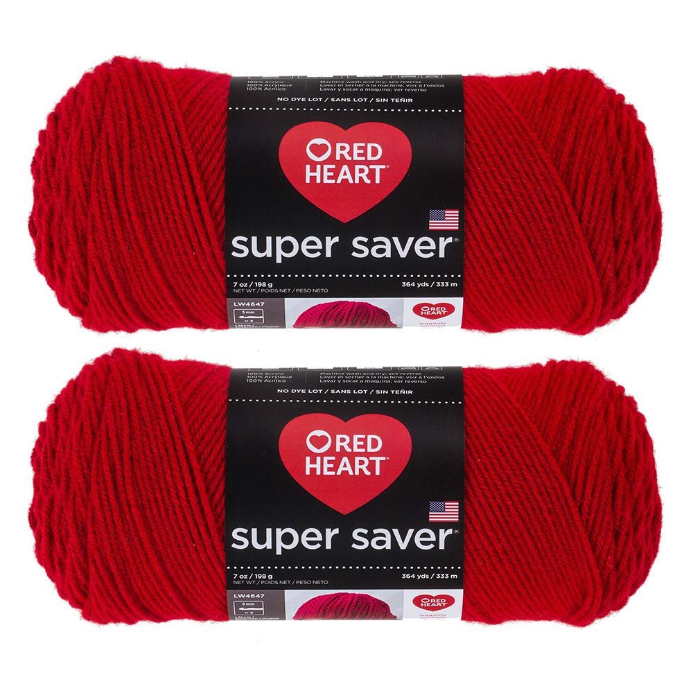 Amazon.com: Bulk Buy: Red Heart Super Saver (2-pack) (Cherry Red
