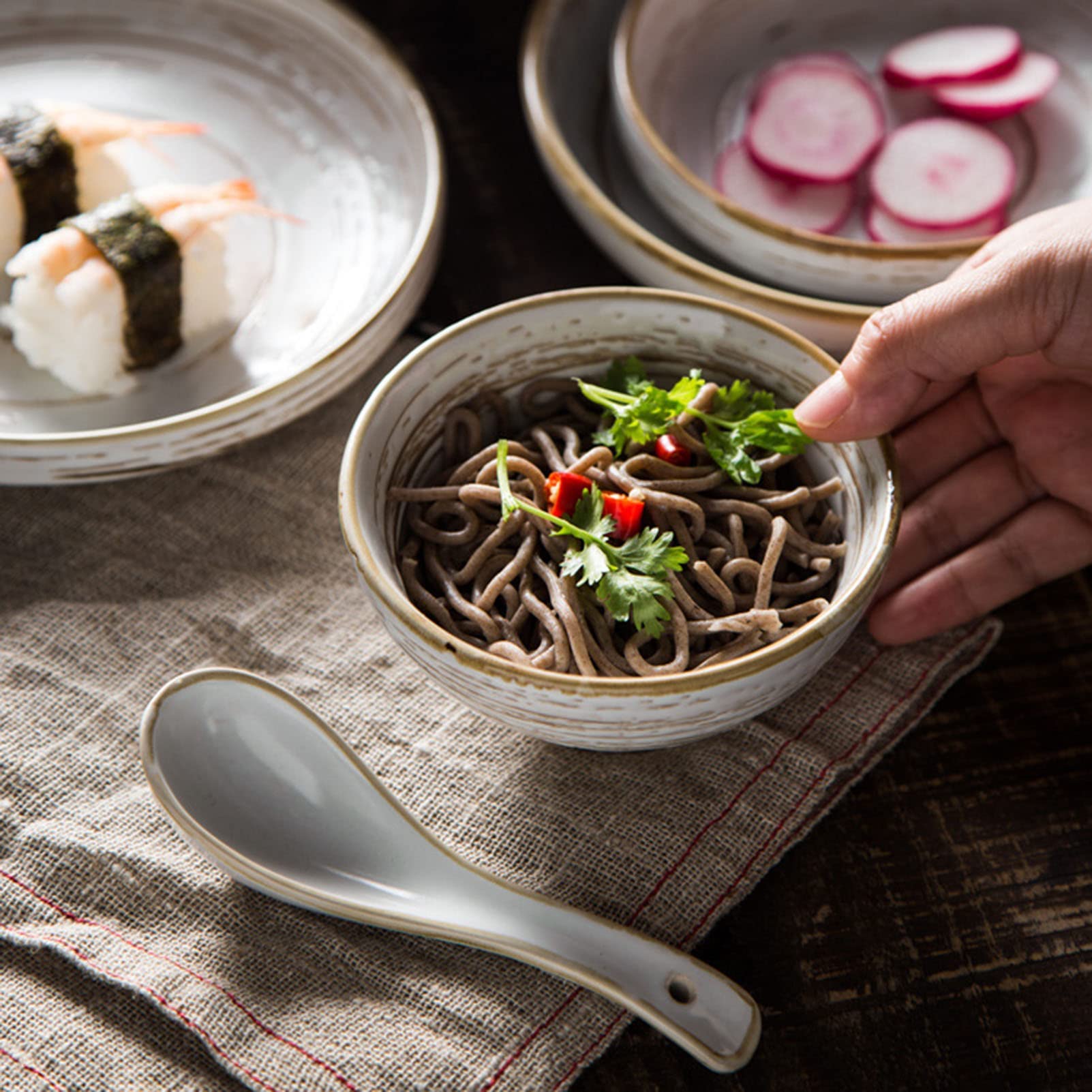 Amazon.co.jp: 食器セット、磁器食器 21 点セット、ストーンウェア食器