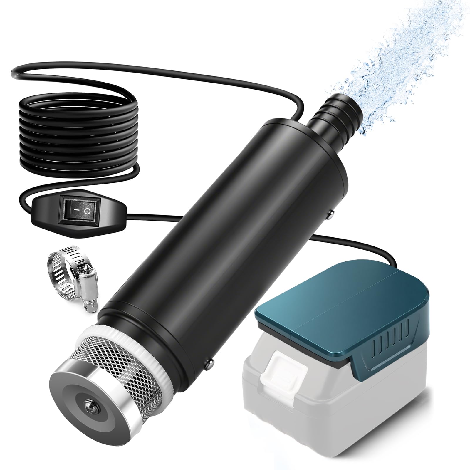 Amazon | 水中ポンプ小型 マキタ18Vバッテリー互換性 12V 120W 流量30L