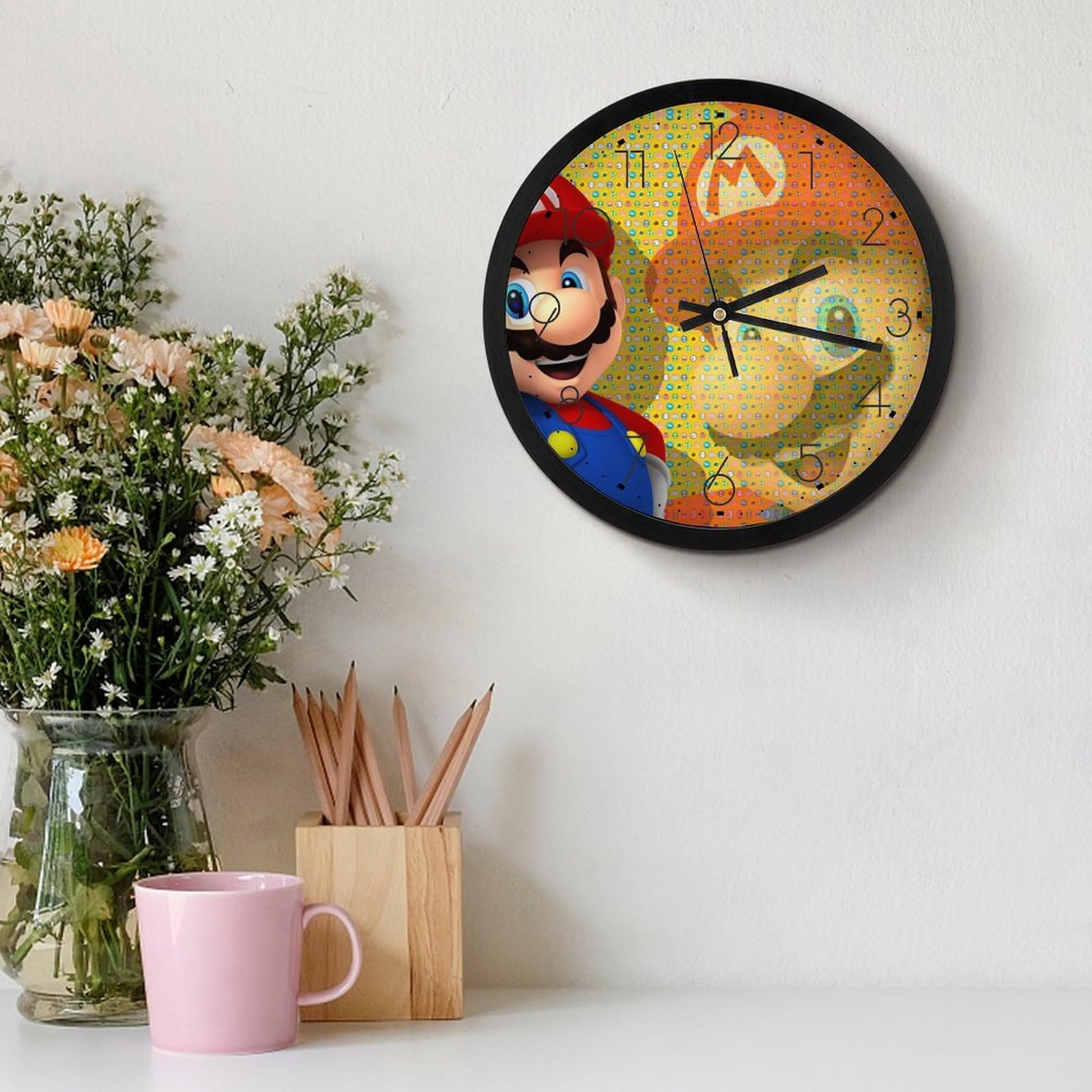 Amazon.co.jp: スーパーマリオ（モザイク） 掛け時計 壁掛け時計