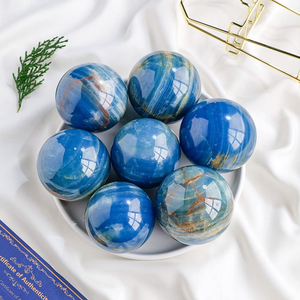 Amazon.co.jp: 瞑想の家 ブルーオニキス方解石天然水晶クォーツボール