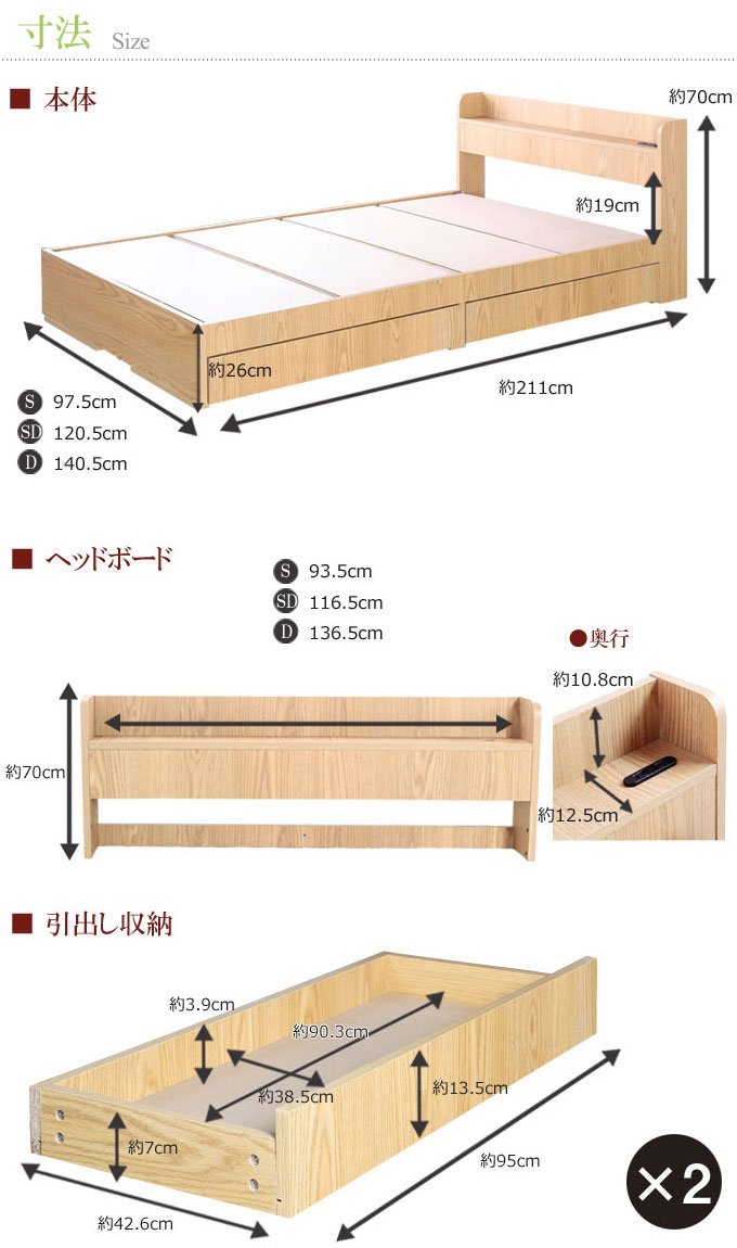 Amazon｜ビックスリー シングルベッド 収納付きベッドフレーム