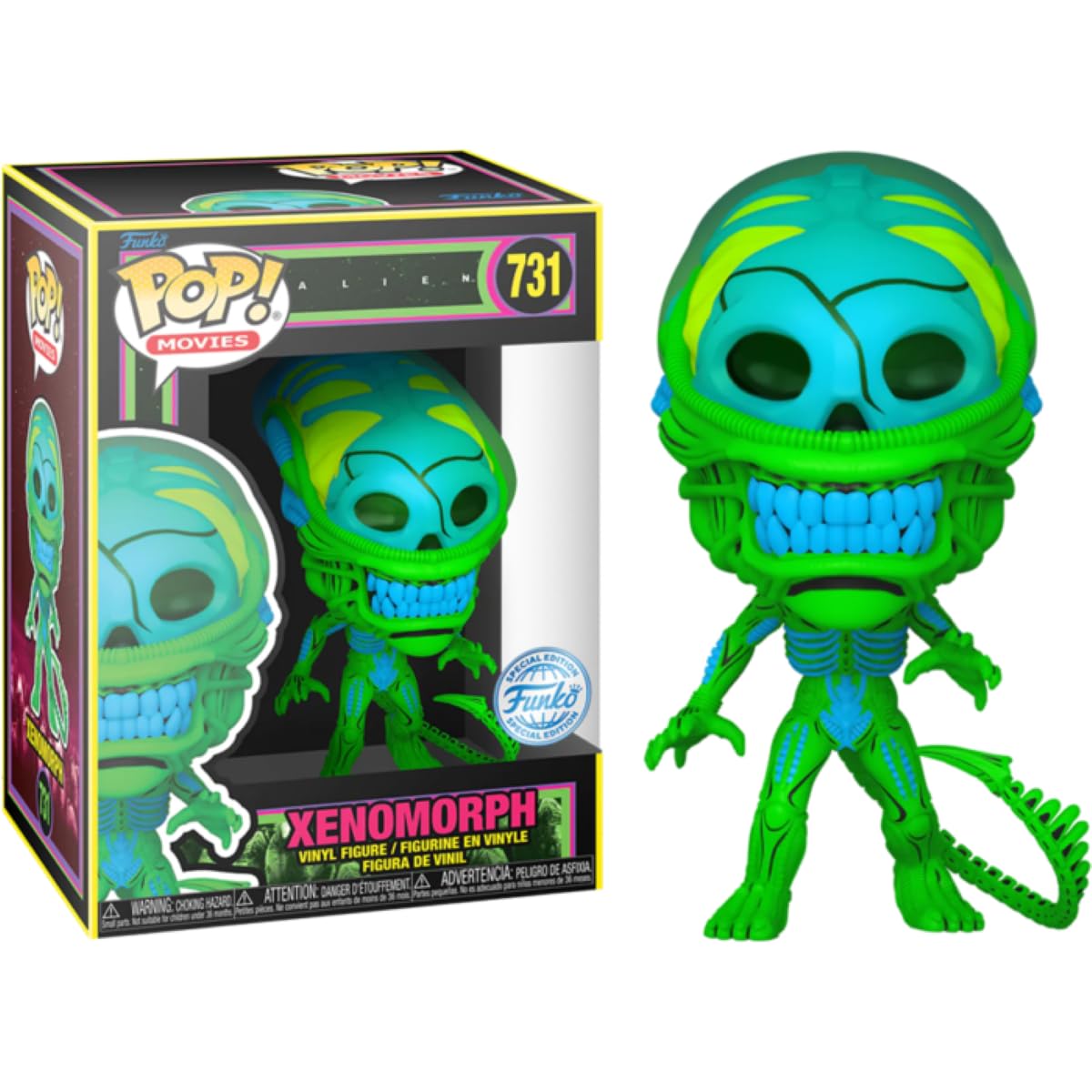 Amazon.com: Funko Pop Alien Xenomorph (1979) Blacklight #731 Pop