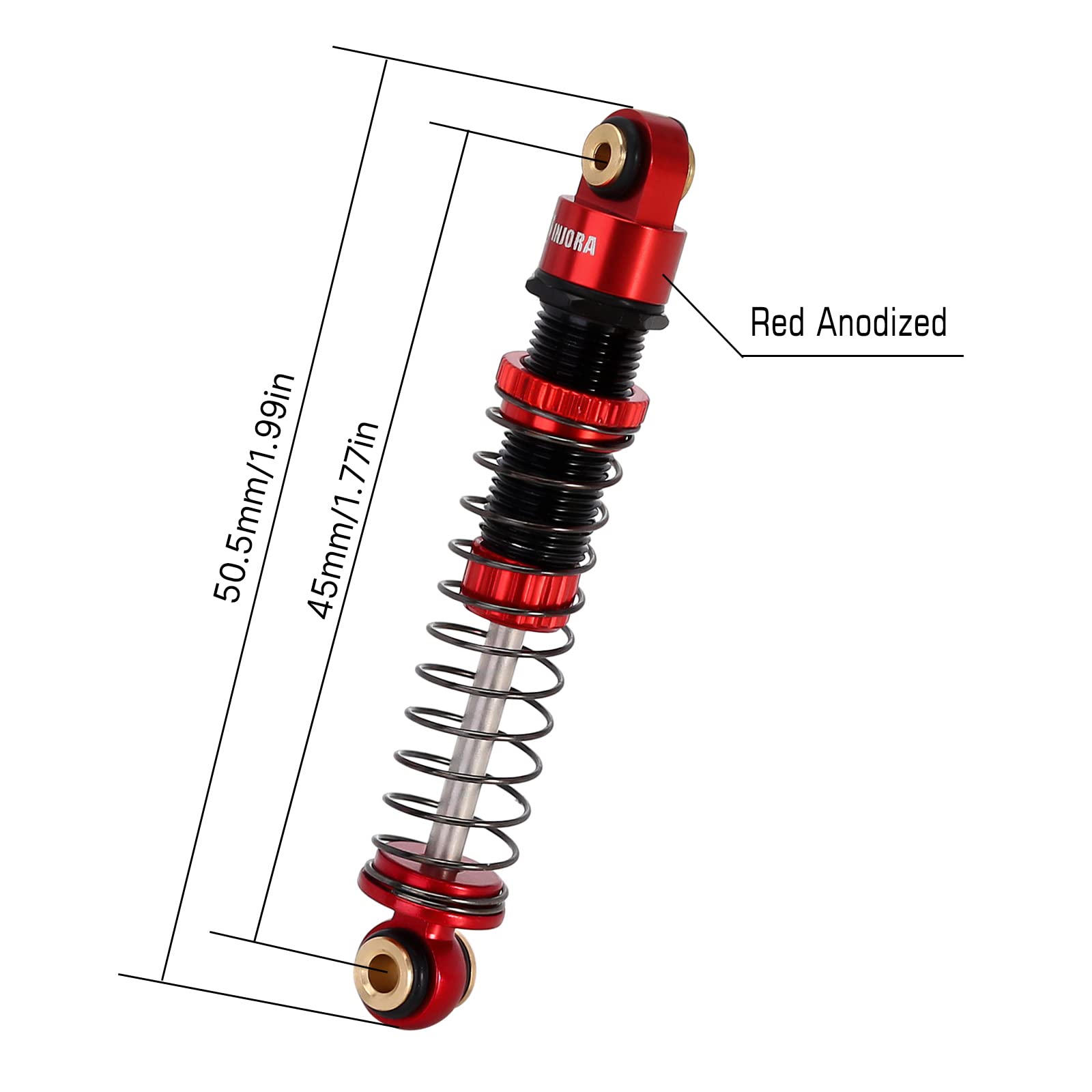 Amazon.com: INJORA 45mm Shocks Aluminum Threaded Absorber Oil