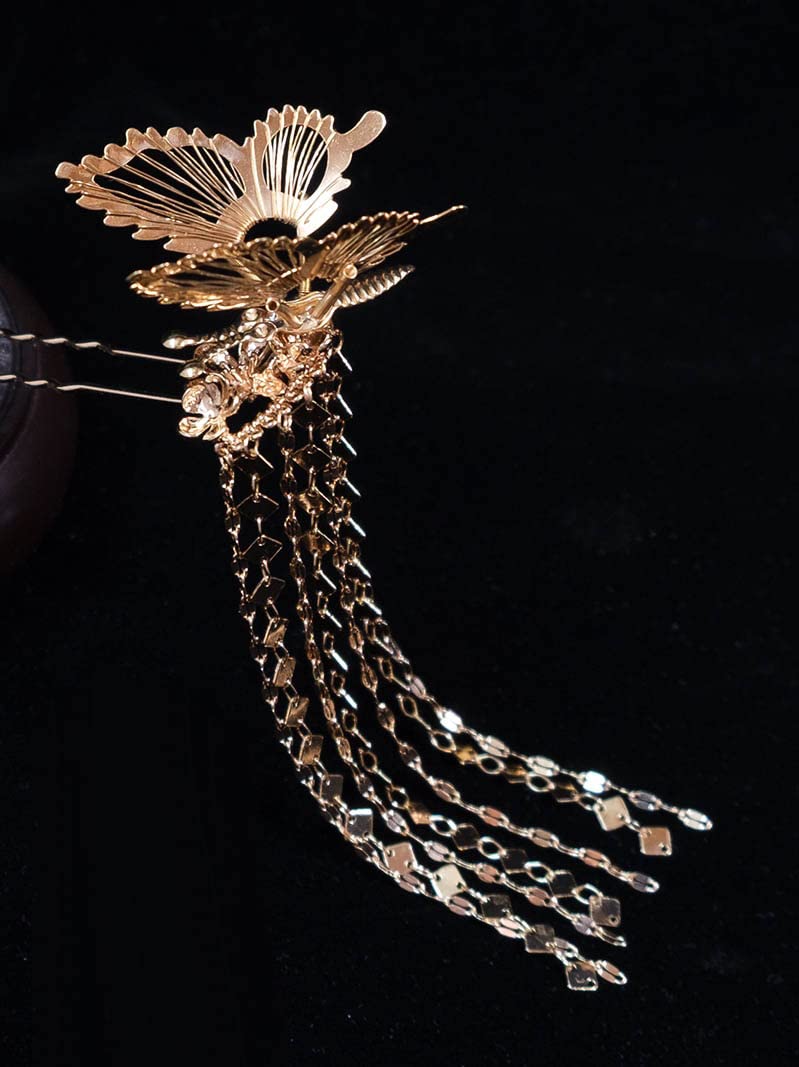 Amazon.co.jp: かんざし ビラかんざし 蝶々 ビラ簪 簪 櫛 大人 つまみ