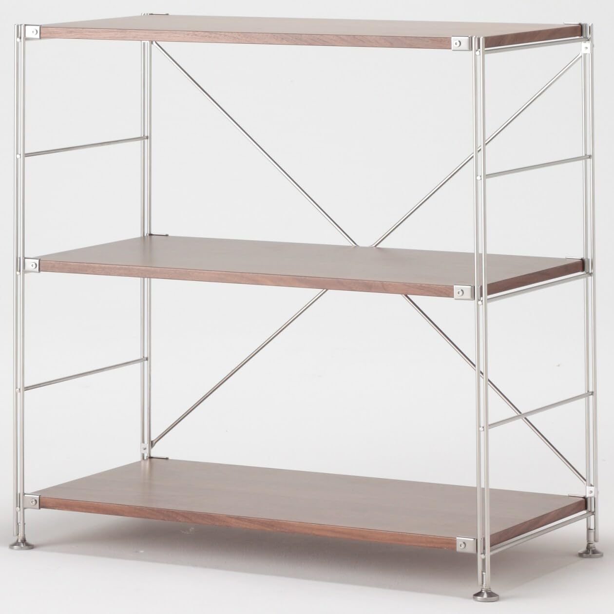 Amazon｜無印良品 ステンレスユニットシェルフ ウォールナット材棚