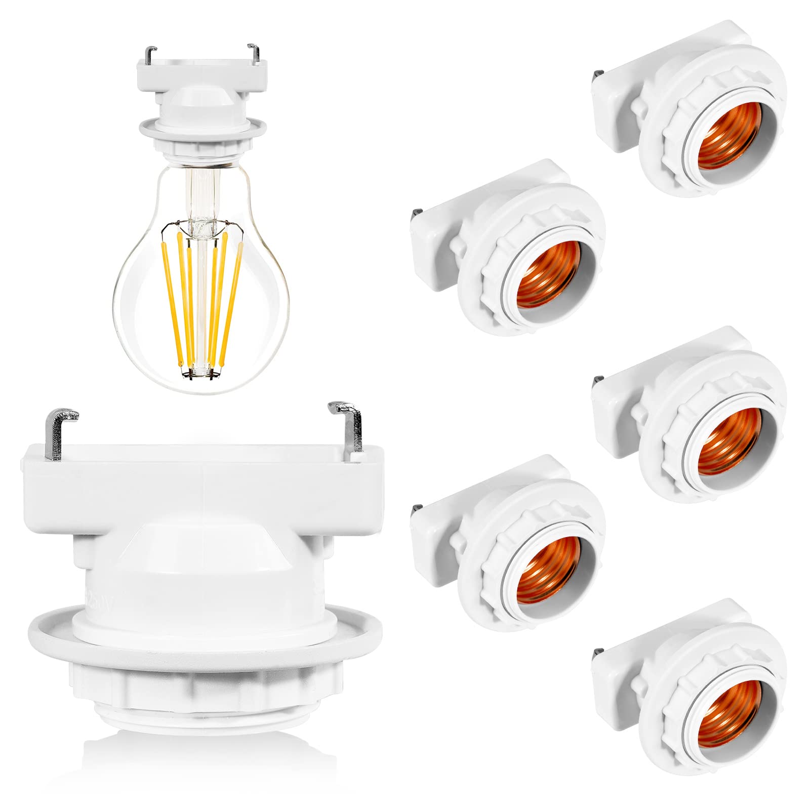 Amazon | Aiwode 角型引掛けランプソケットE26口金、引掛シーリング用