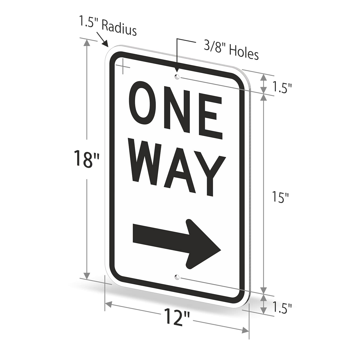 Amazon.co.jp: SmartSign ワンウェイサイン 右矢印付き 18x12 3M