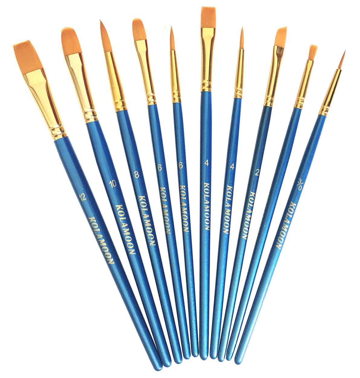 Amazon.co.jp: KOLAMOON 10本水彩画 筆 アクリル絵の具 面相筆セット