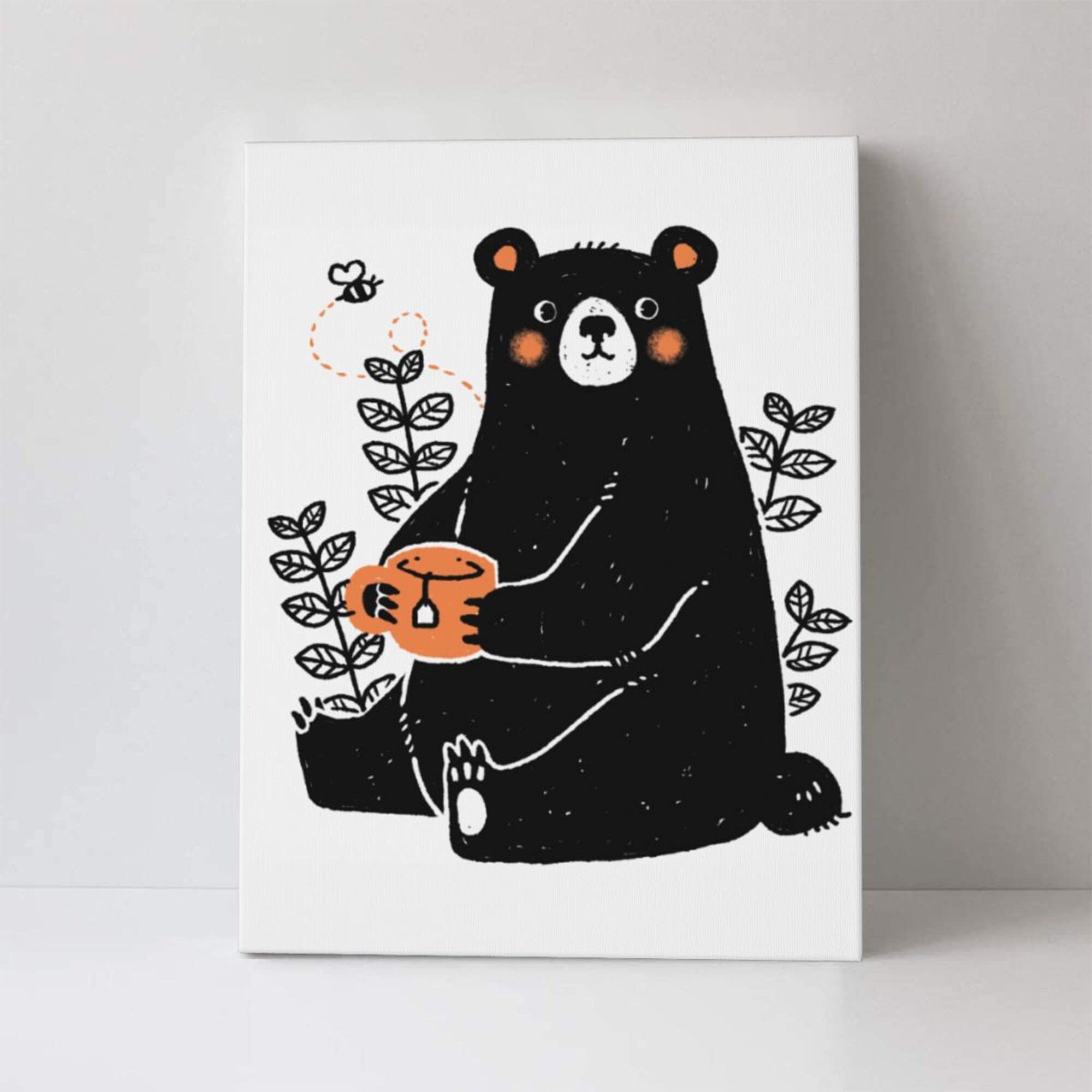 Amazon.co.jp: アートパネル 可愛い アニメ くま 黒い熊柄 アート