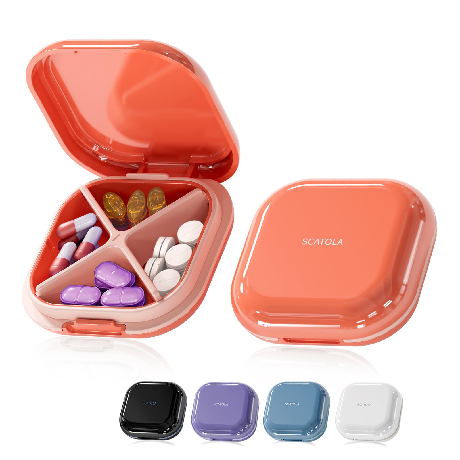 Amazon.co.jp: ピルケース 薬ケース 4分割タイプ 携帯用 おしゃれ