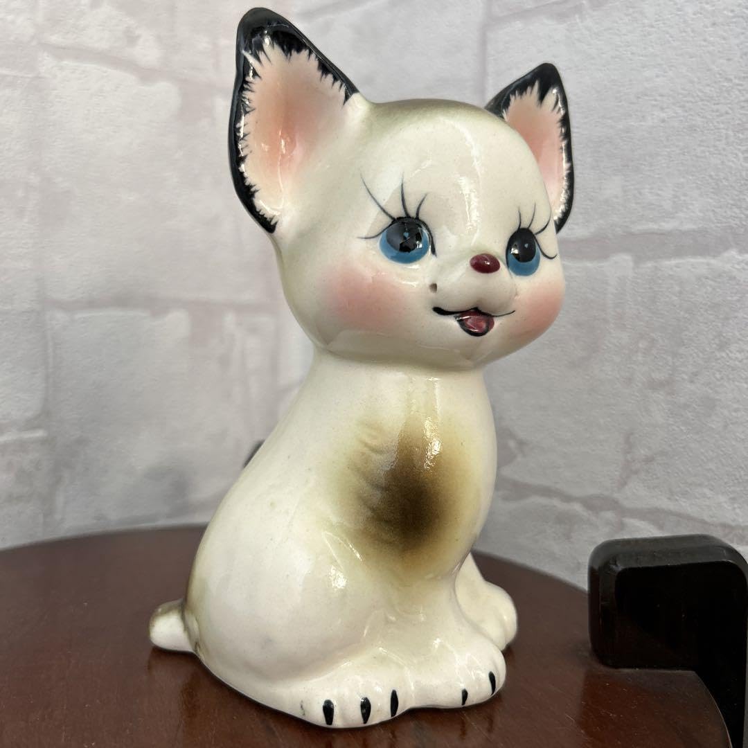 Amazon.co.jp: 昭和レトロ ねこ 陶器 置物 インテリア JAPAN 2点まとめ