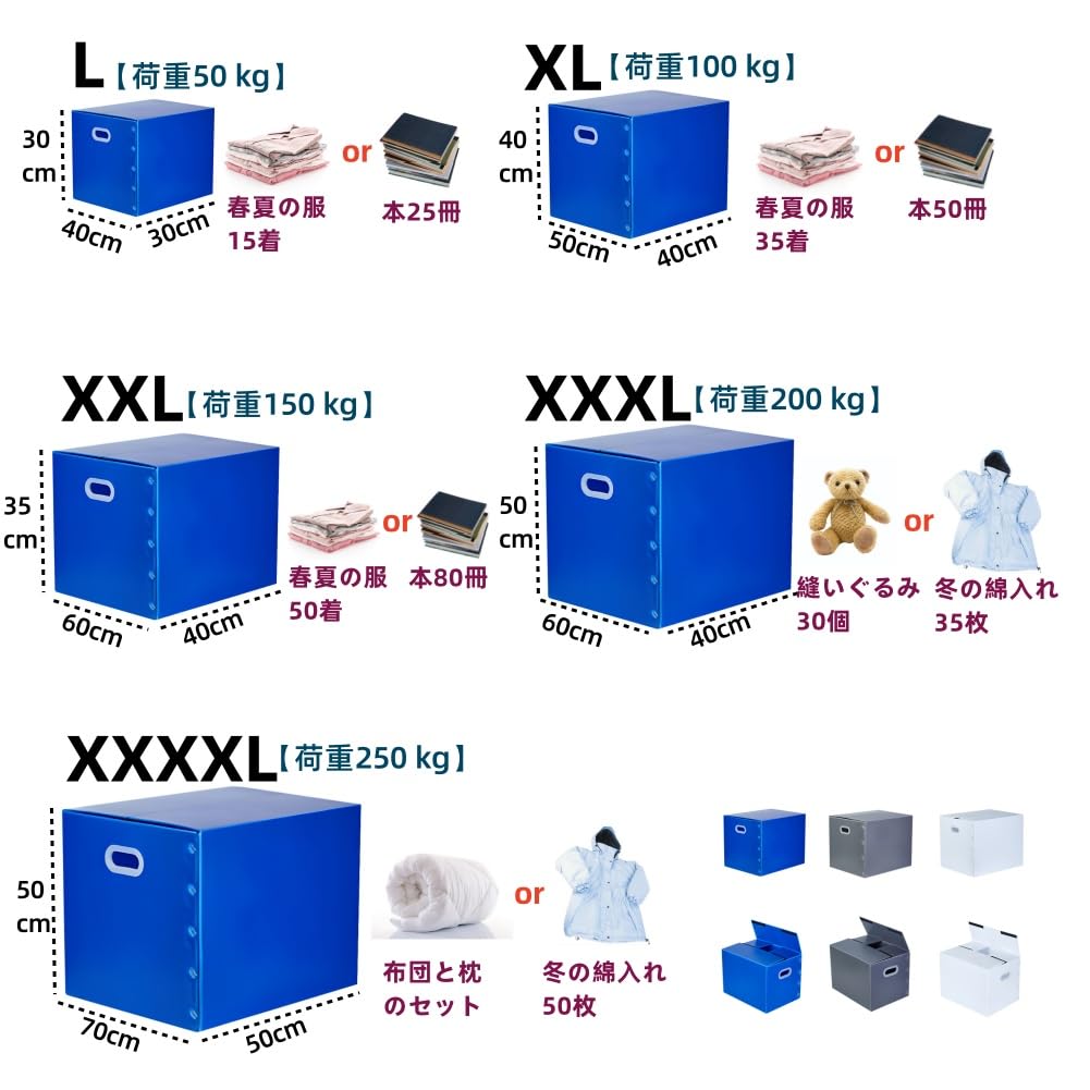 Amazon.co.jp: JIALAGESA 収納ボックス 折りたたみ式プラダン製 収納