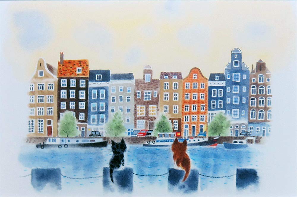 Amazon.co.jp: 渡辺あきお◇【ねこ あこがれの船】アートプリント◇額