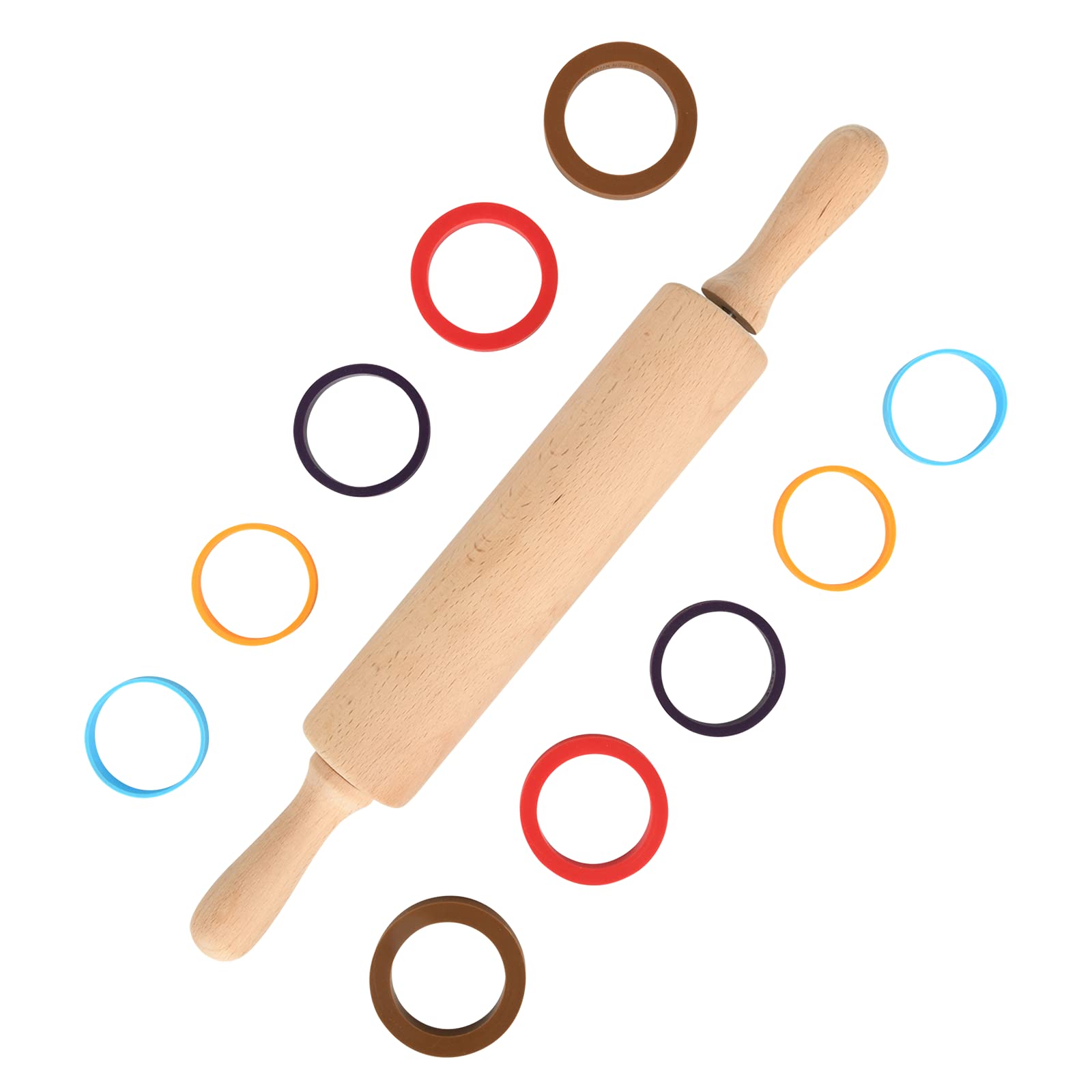 Amazon | SUPER KITCHEN 木製 めん棒 麺棒 ハンドル付き 厚さ調節可能