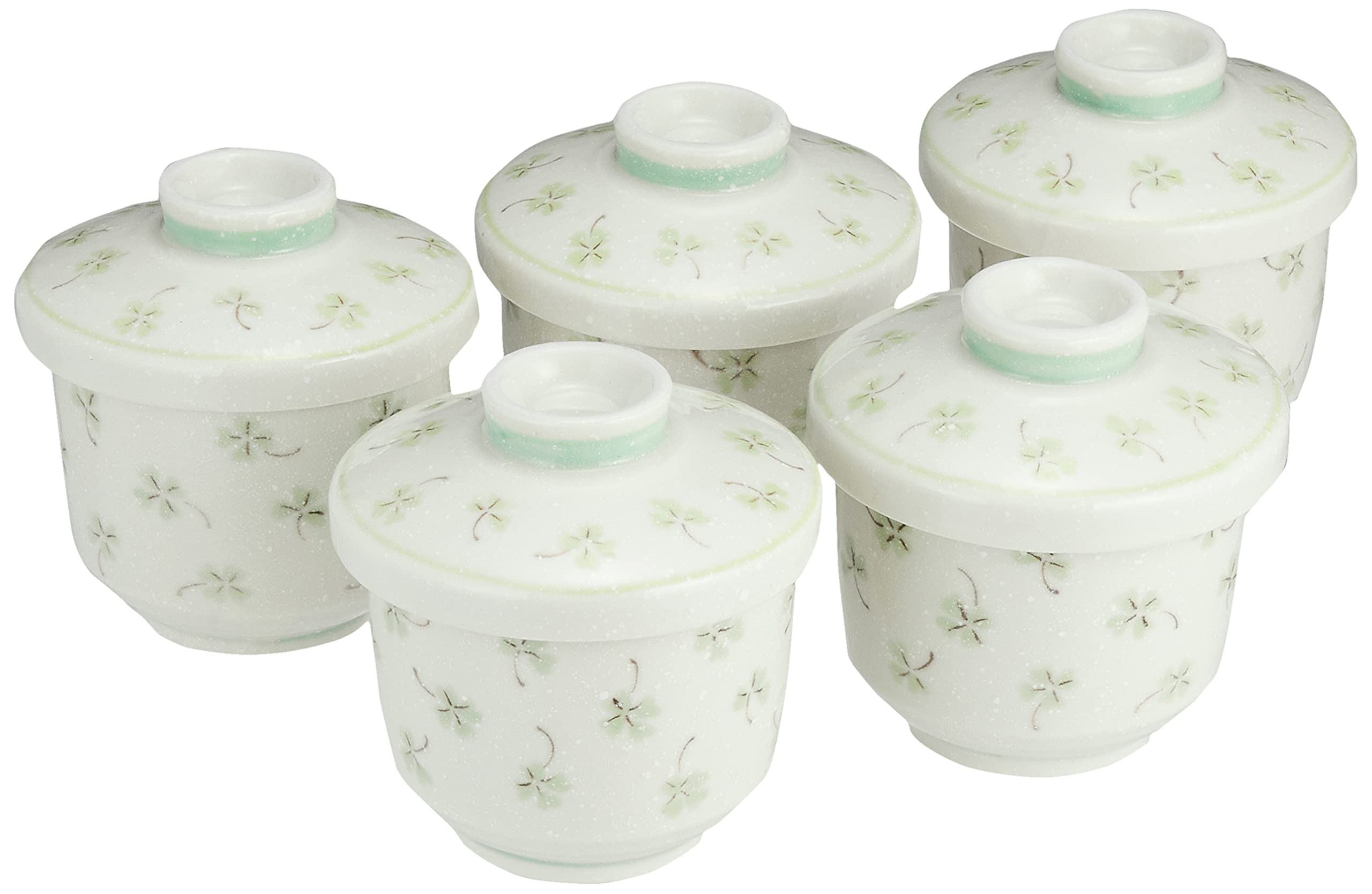 Amazon｜美濃焼 蒸し碗 茶碗蒸し 器 食器セット 5個 クローバー 直径約