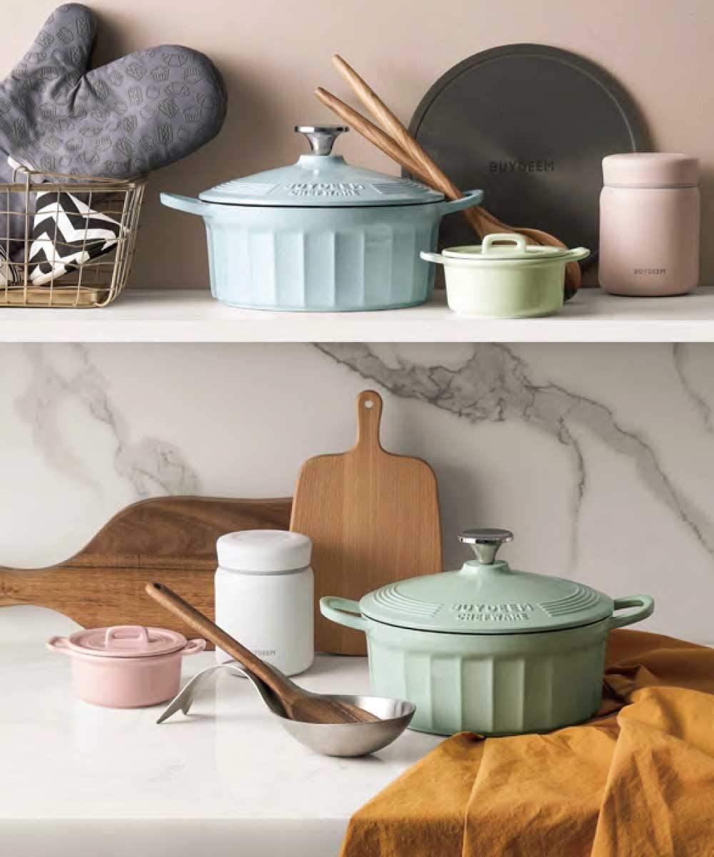 Amazon.co.jp: BUYDEEM(バイディーム) ホーロー鍋 SHEFWARE 鋳物