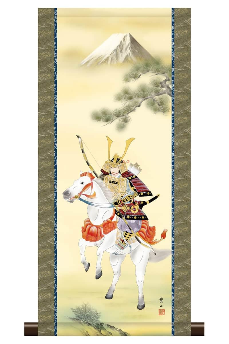 Amazon｜掛軸 掛け軸 和風モダン掛 現代日本画 端午の節句 出世武者