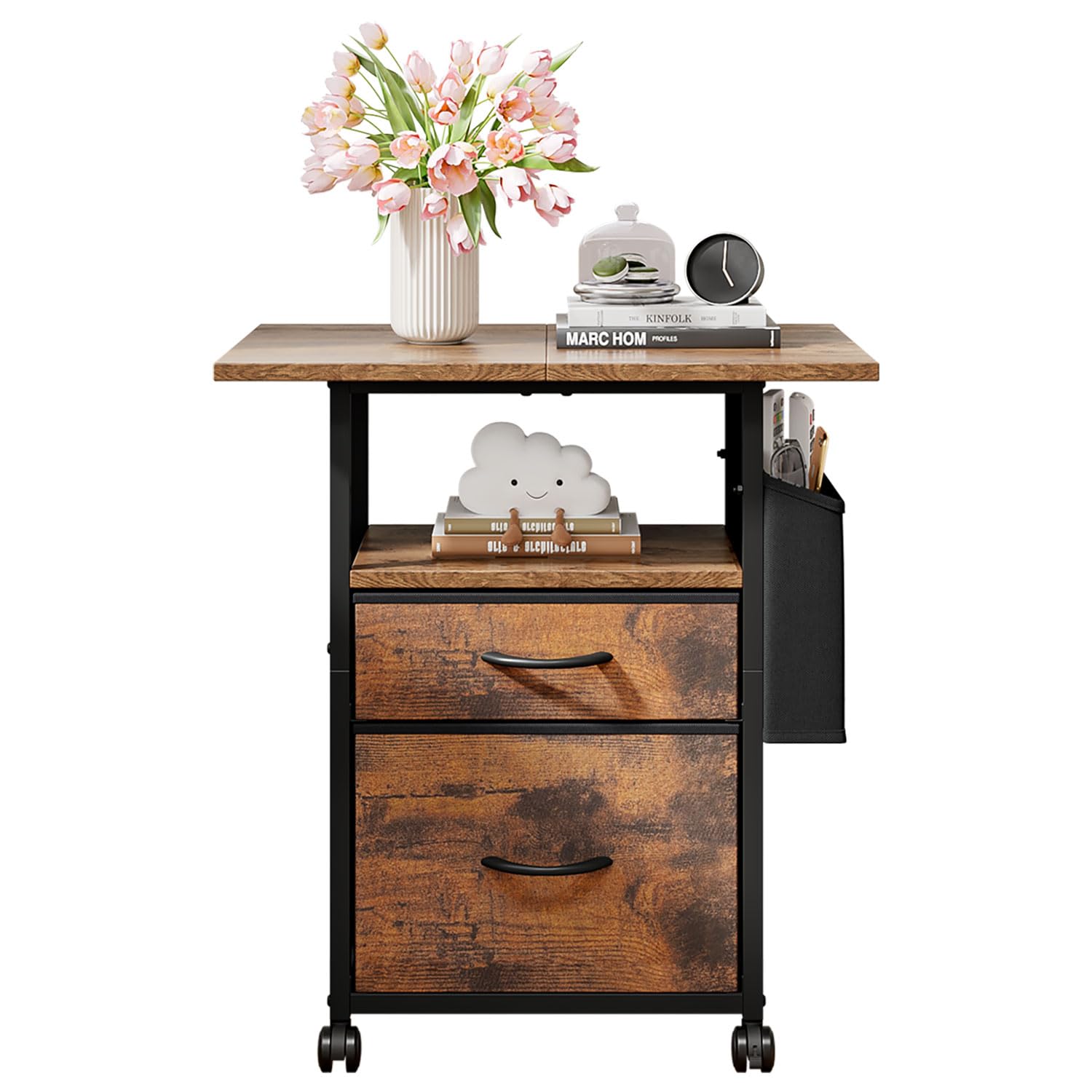 Amazon.co.jp: Huaniun サイドテーブル キャスター付き キャスター付き