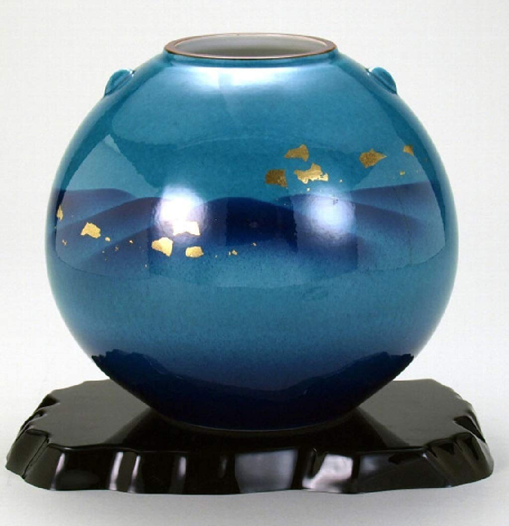 Amazon.co.jp: 伊野正峰 九谷焼 7号花瓶 釉彩金箔連山 : ホーム＆キッチン