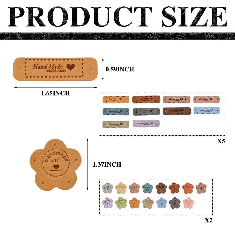 Amazon.co.jp: Redvigh ハンドメイドレザーラベル 80個 かぎ針編み用