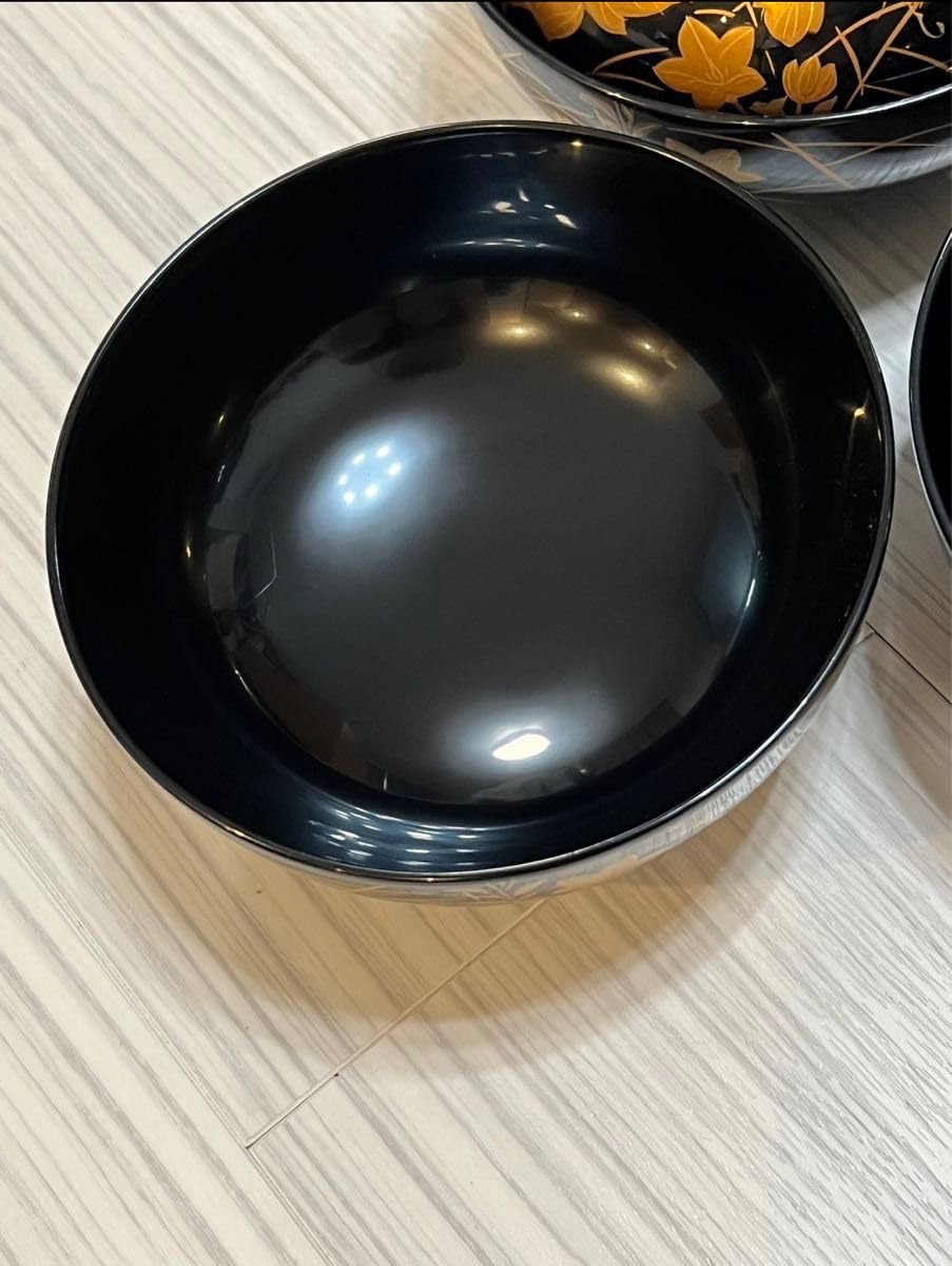 輪島塗 秋草蒔絵 煮物椀5客桐箱入五客揃 蒔絵 漆器