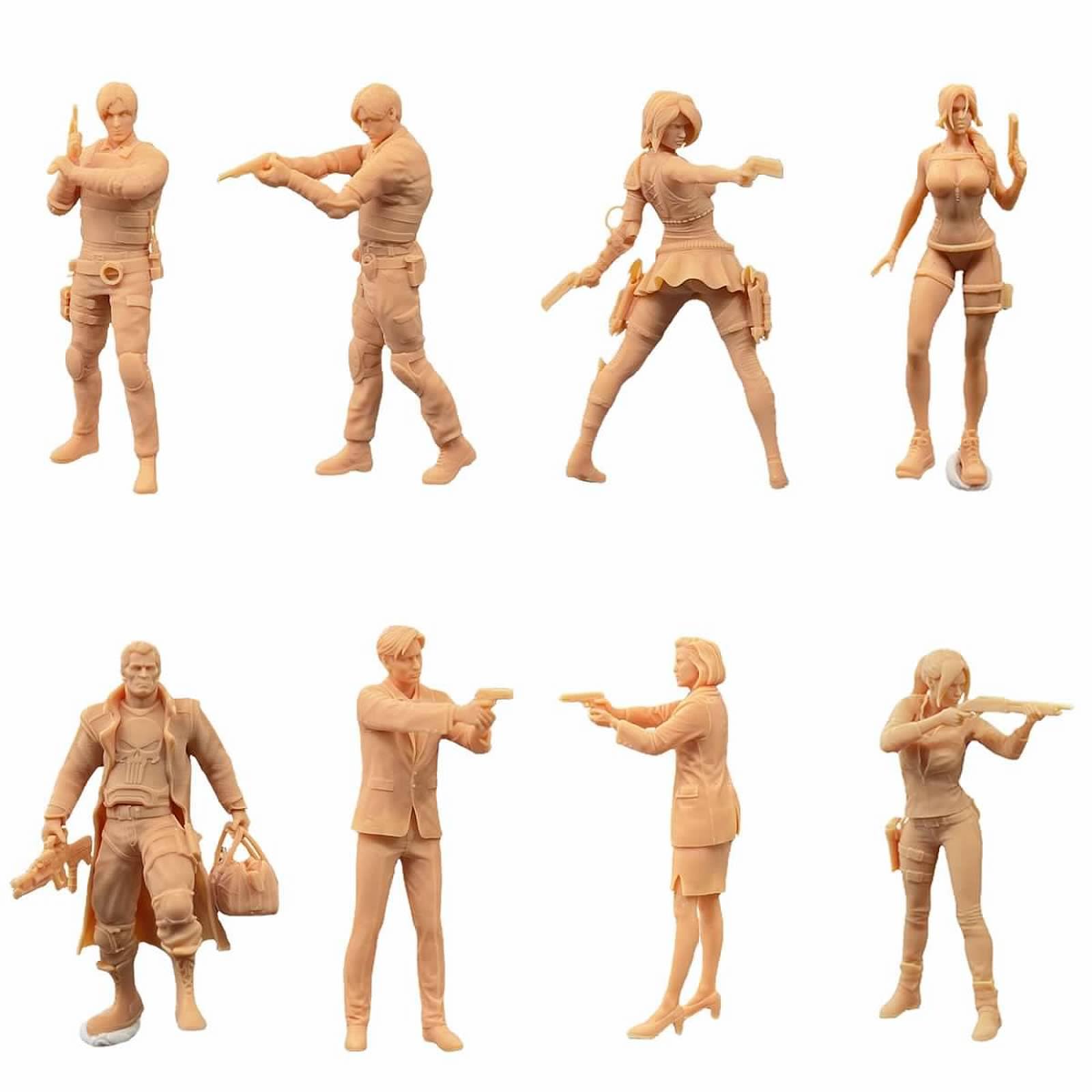 Amazon.co.jp: ZEDACAKAI (8個) 1/72 フィギュア銃で立っている男女