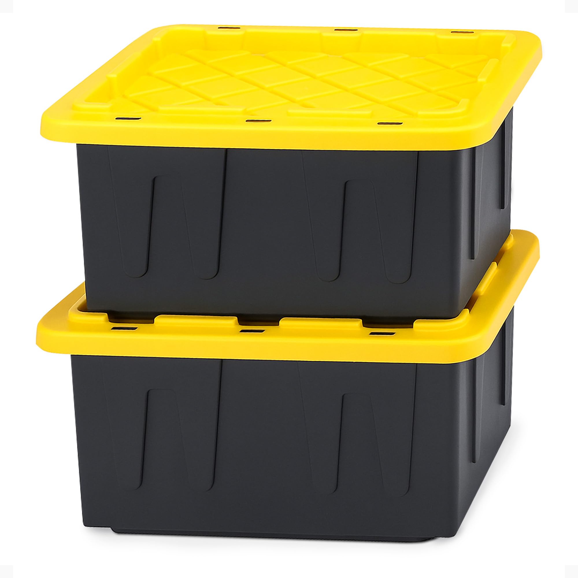 HOMZ 2-Pack Durabilt, Heavy Duty Plastic Storage Bins with Lids
