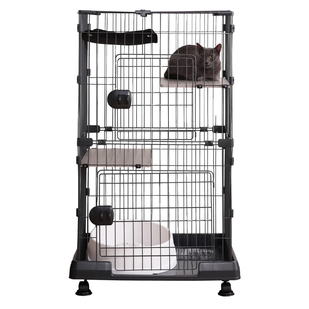 Amazon | アイリスオーヤマ 猫 ケージ ミニタイプ 2段 ハンモック付き