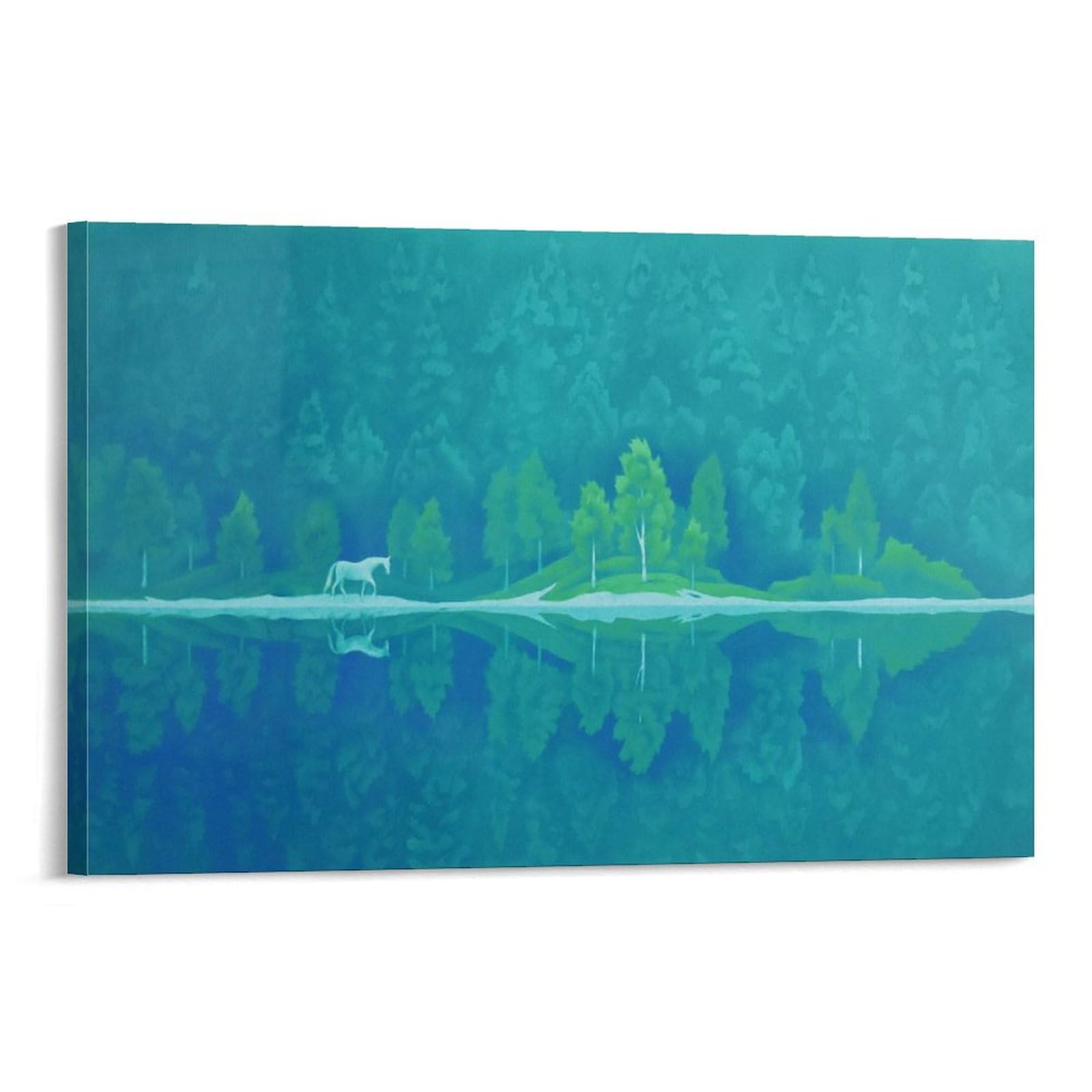 Amazon.co.jp: 東山魁夷「緑響く」風景画有名画家、版画家、作家アール