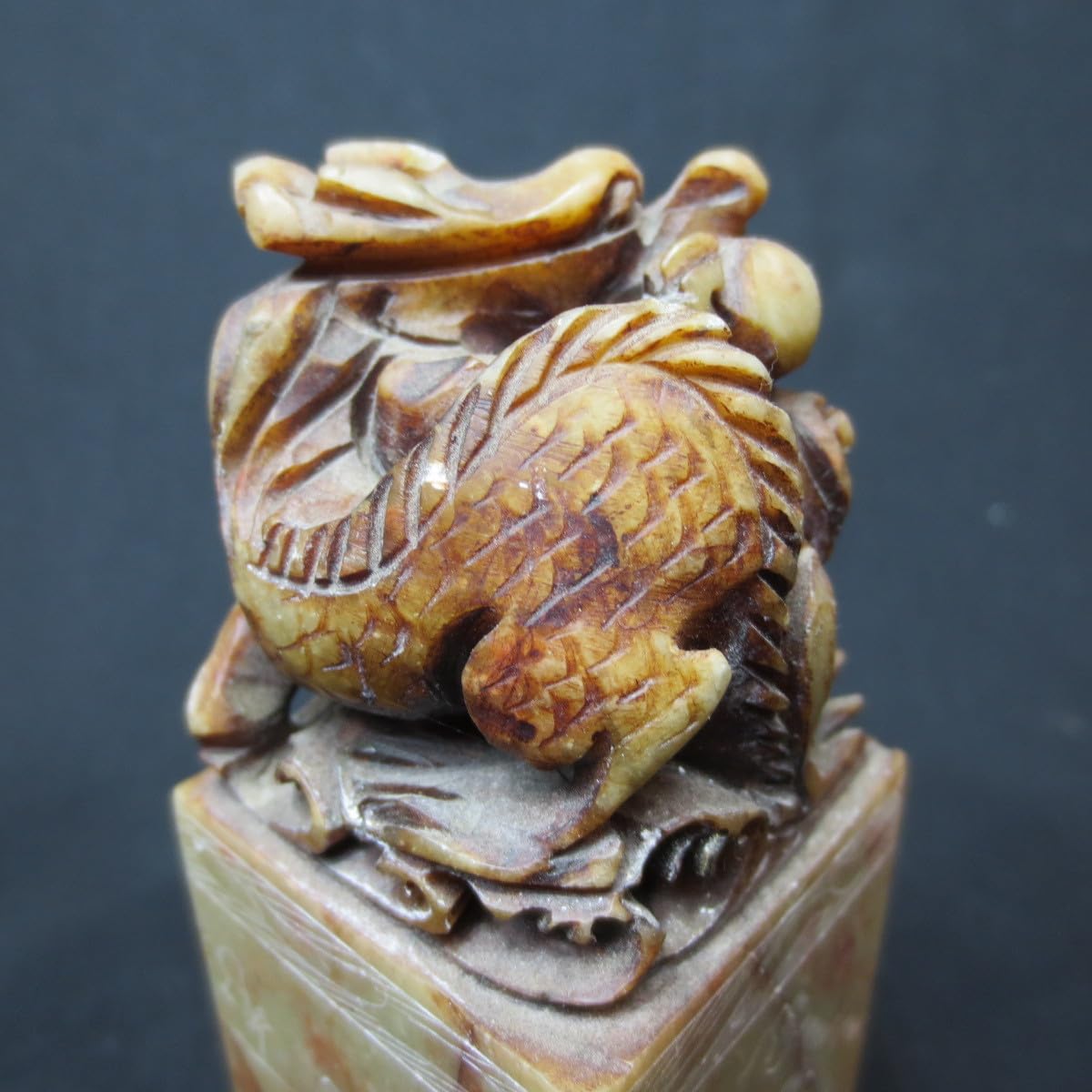 Amazon | 印鑑 印材 寿山石 龍の印鈕（いんちゅう）高さ11.5cm | テン