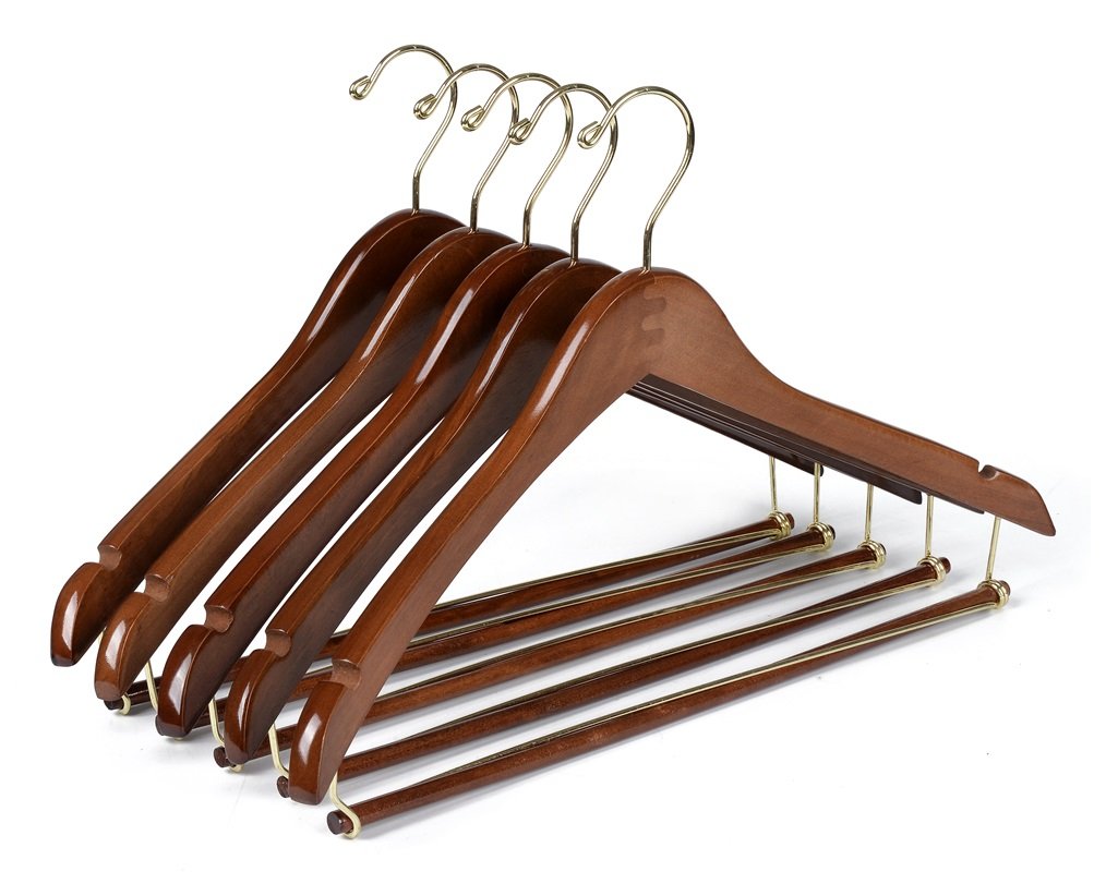 Amazon.co.jp: Quality Hangers 木製ハンガー 美しく頑丈なスーツ