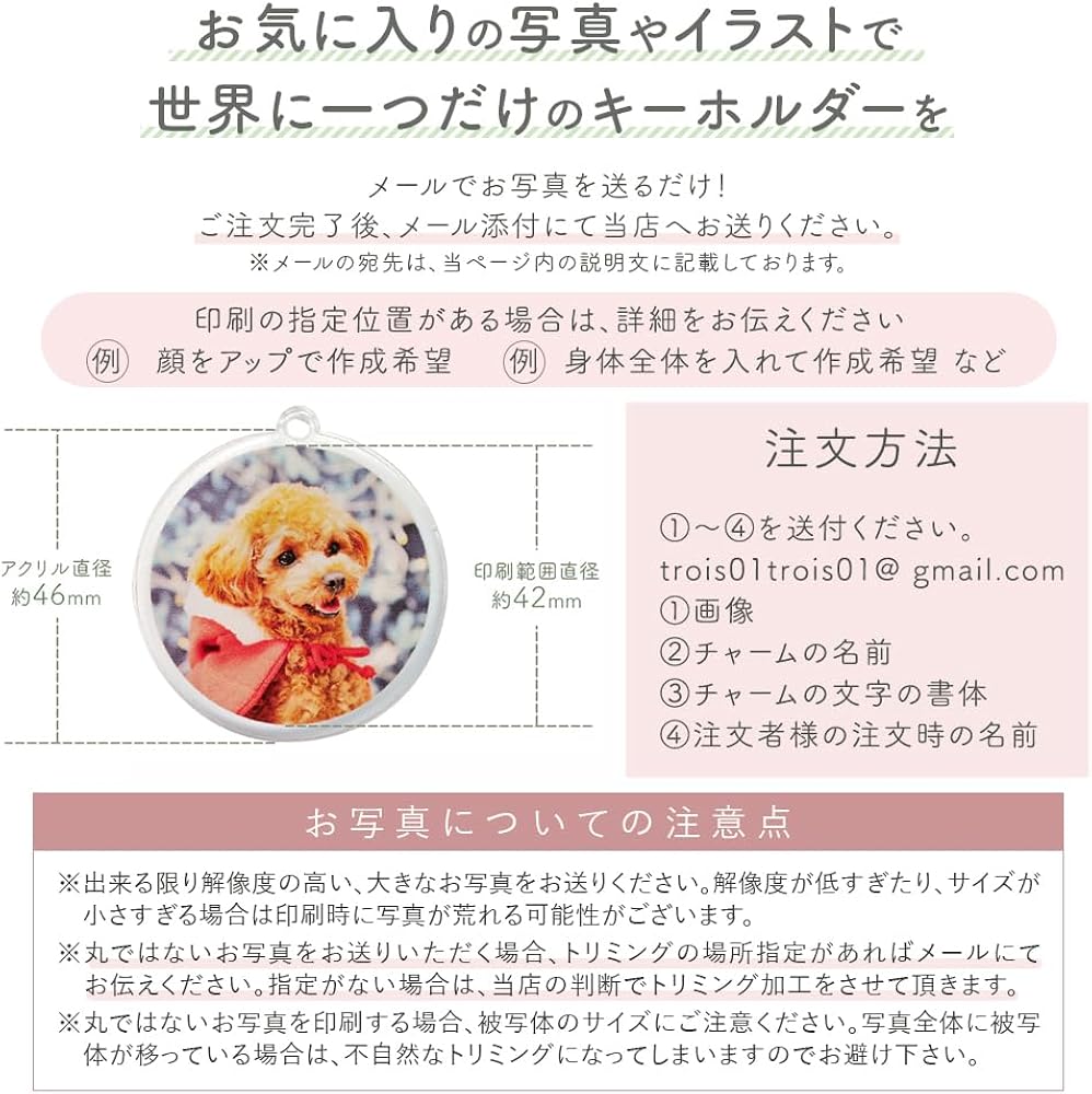 たなか様ご確認用ページ レジンで写真チャーム オーダー品 たなか様ご