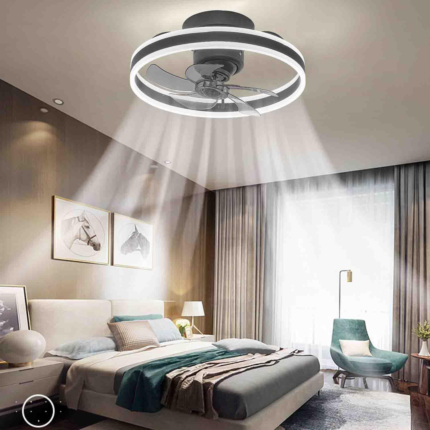 Amazon | シーリングファンライト LED天井ファンライト 静音ファン付き