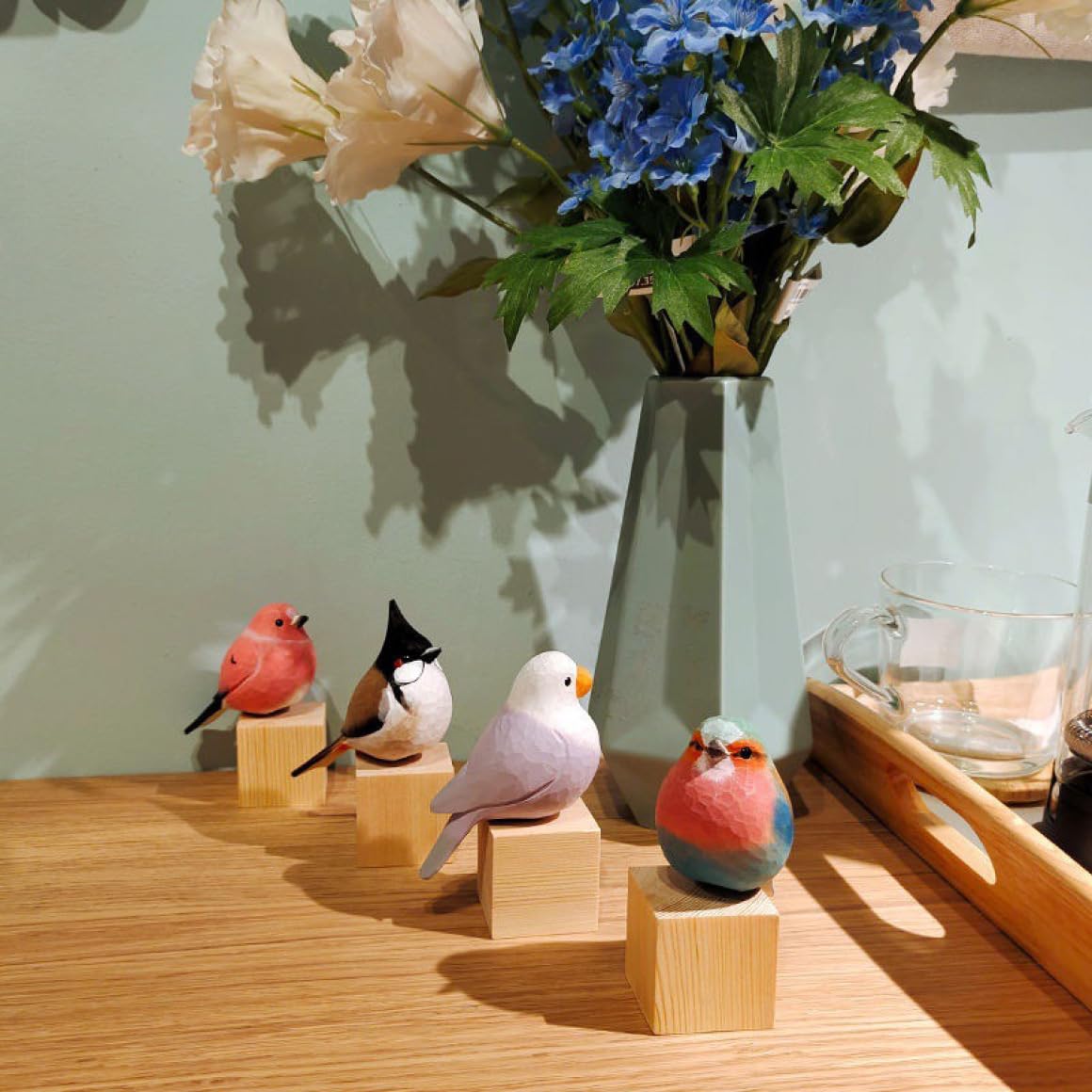 Amazon.co.jp: [dhiuebc] 木彫りの置物 北欧の置物 小鳥 木彫り