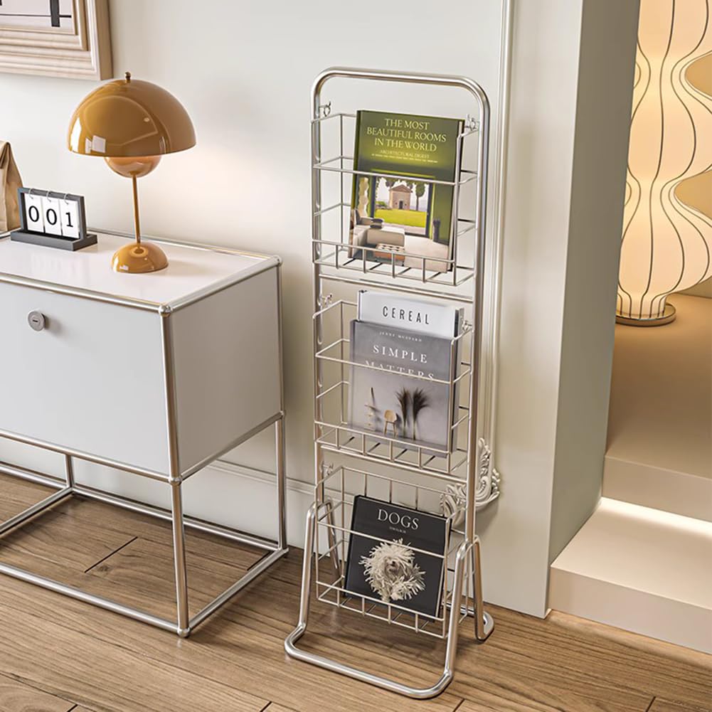 Amazon.co.jp: PonyLes マガジンラック スリム アイアン 3段 マガジン